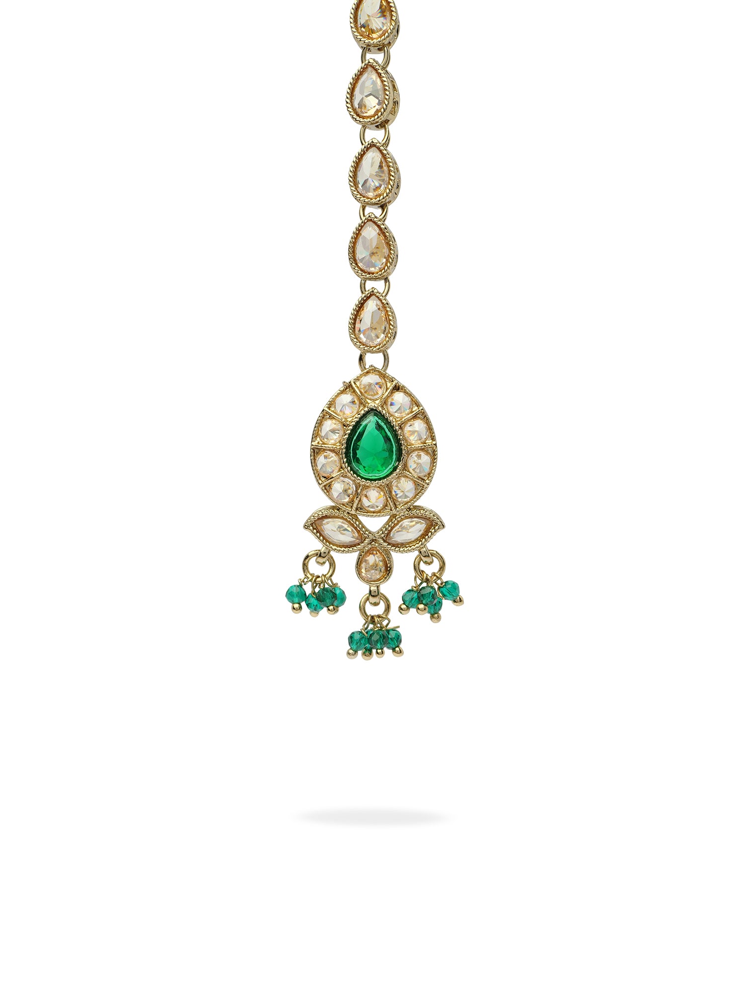 Riyana Small Maang Tikka in Green