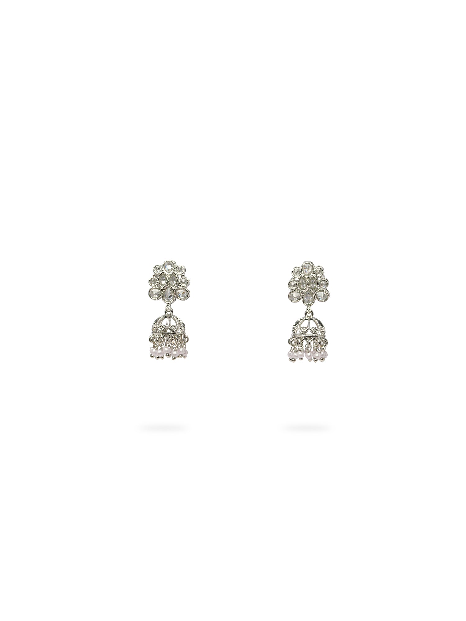Roohi Necklace Set in Rhodium