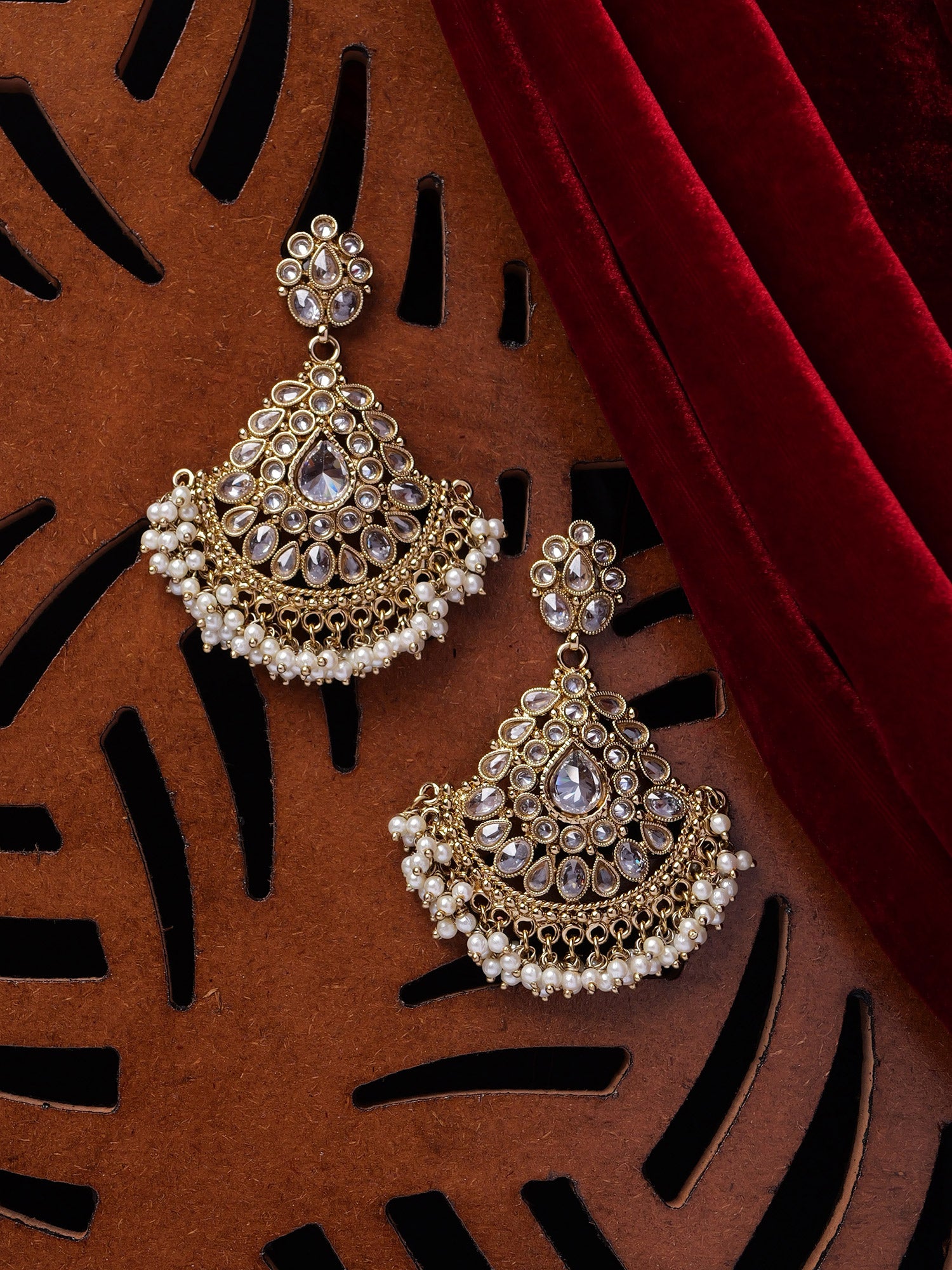 Ruhani Chandbali Earrings in White