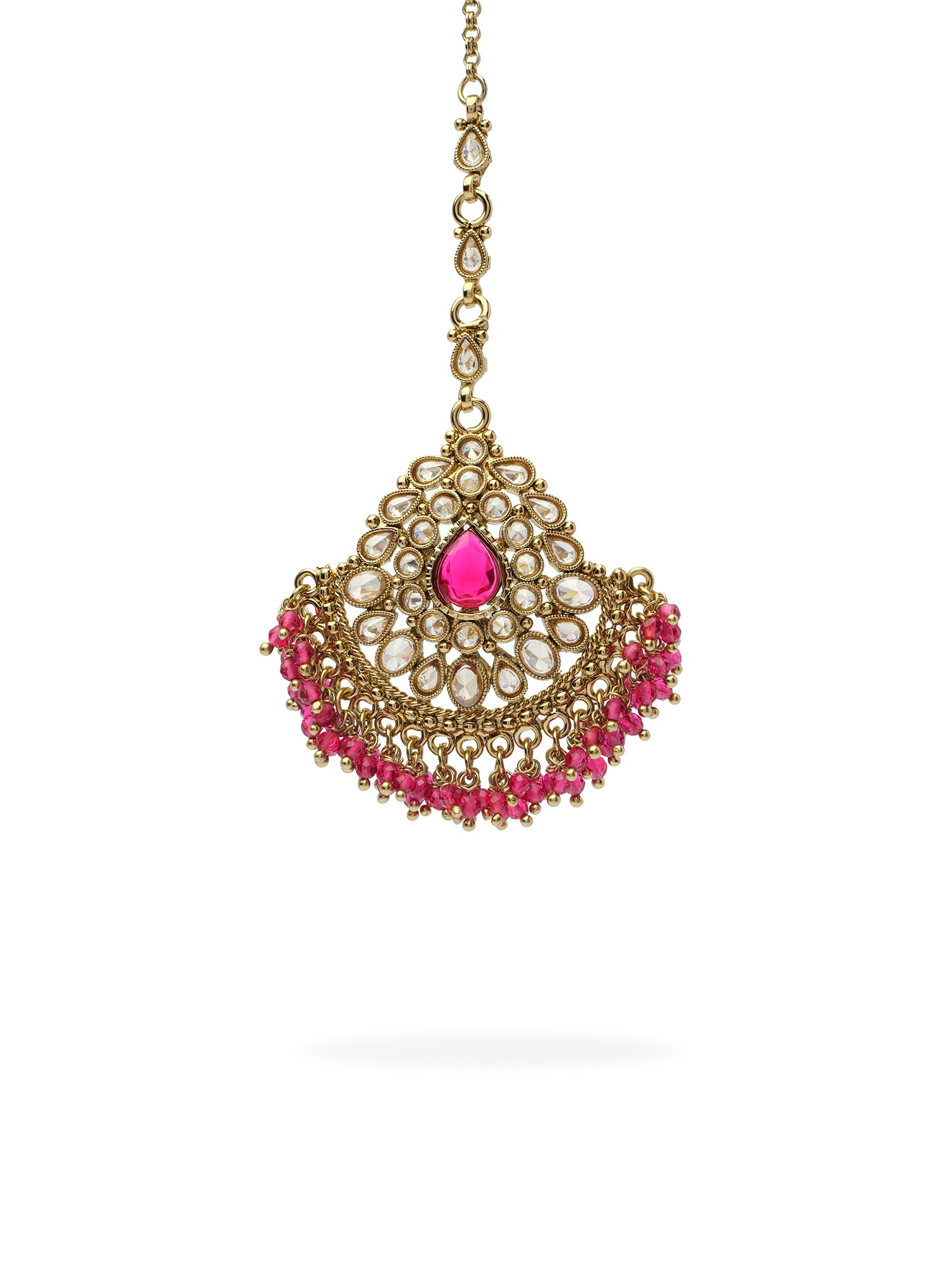 Ruhani Maang Tikka in Hot Pink