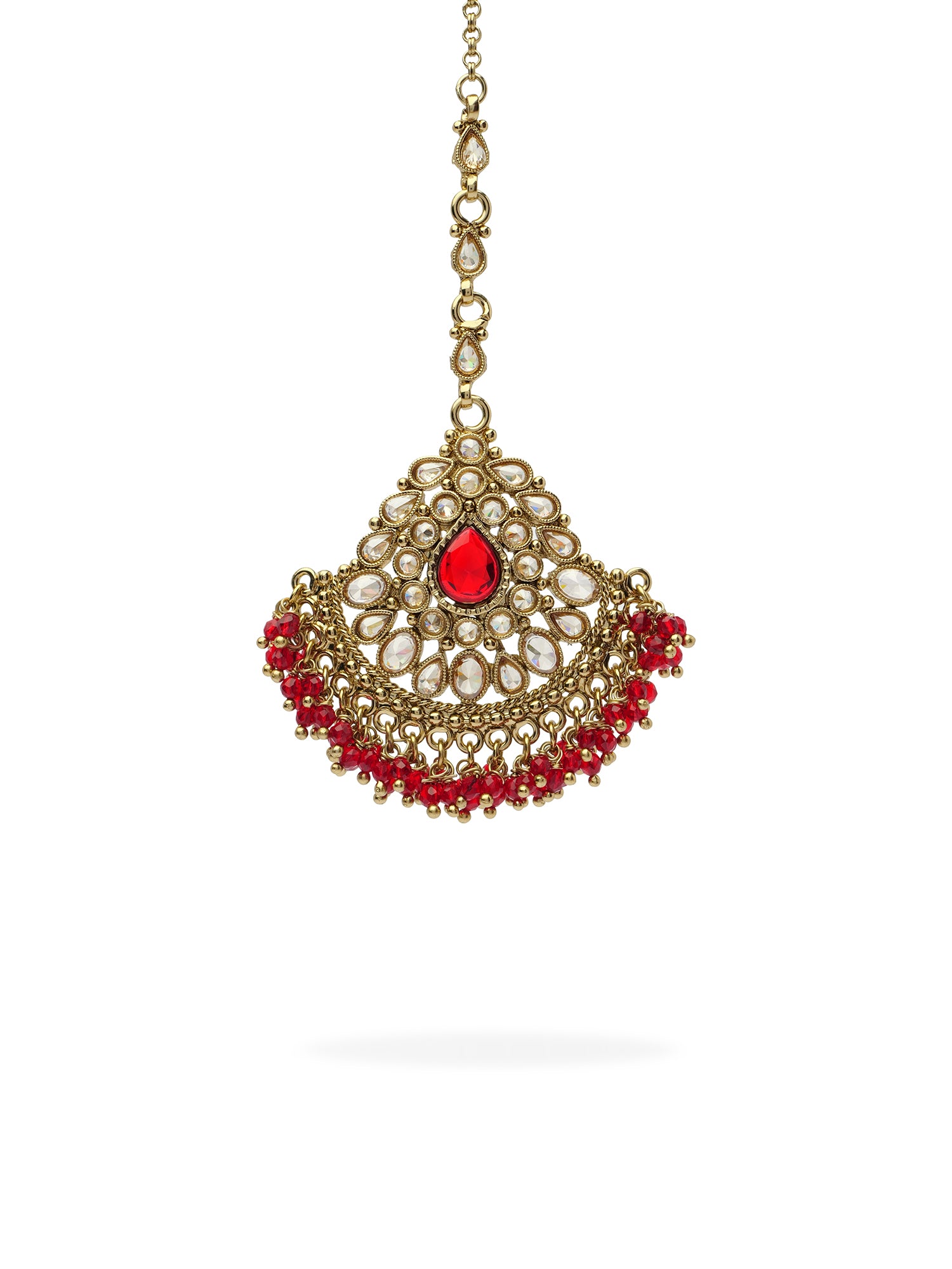 Ruhani Maang Tikka in Maroon