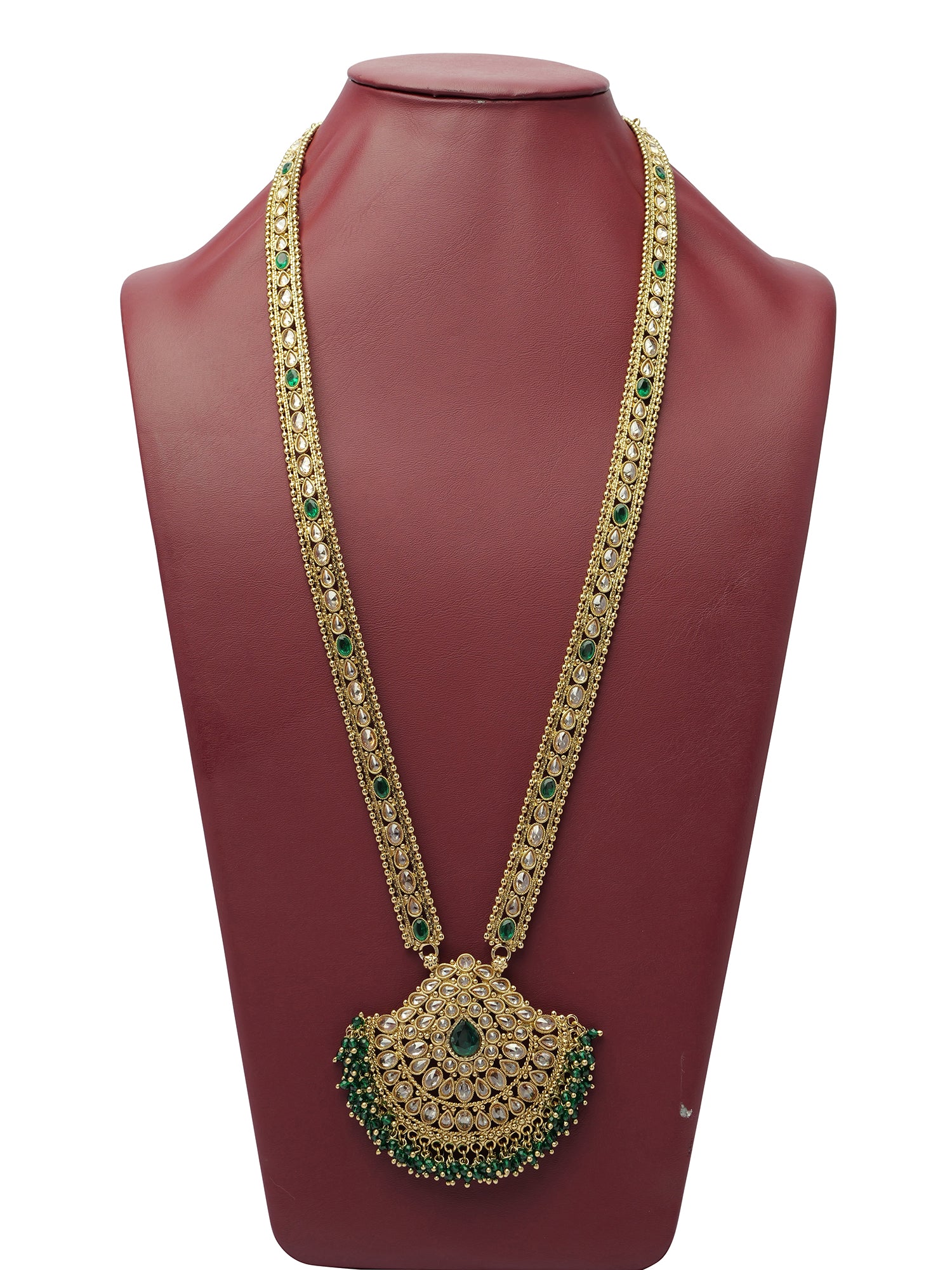 Ruhani Rani Haar in Green and Antique Gold