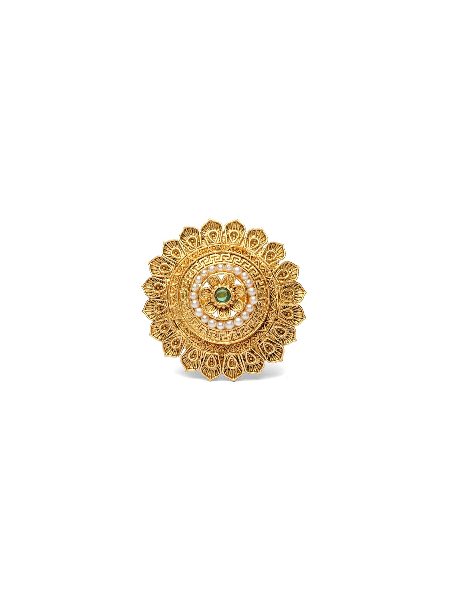 Rukmini Gold Style Ring in Green