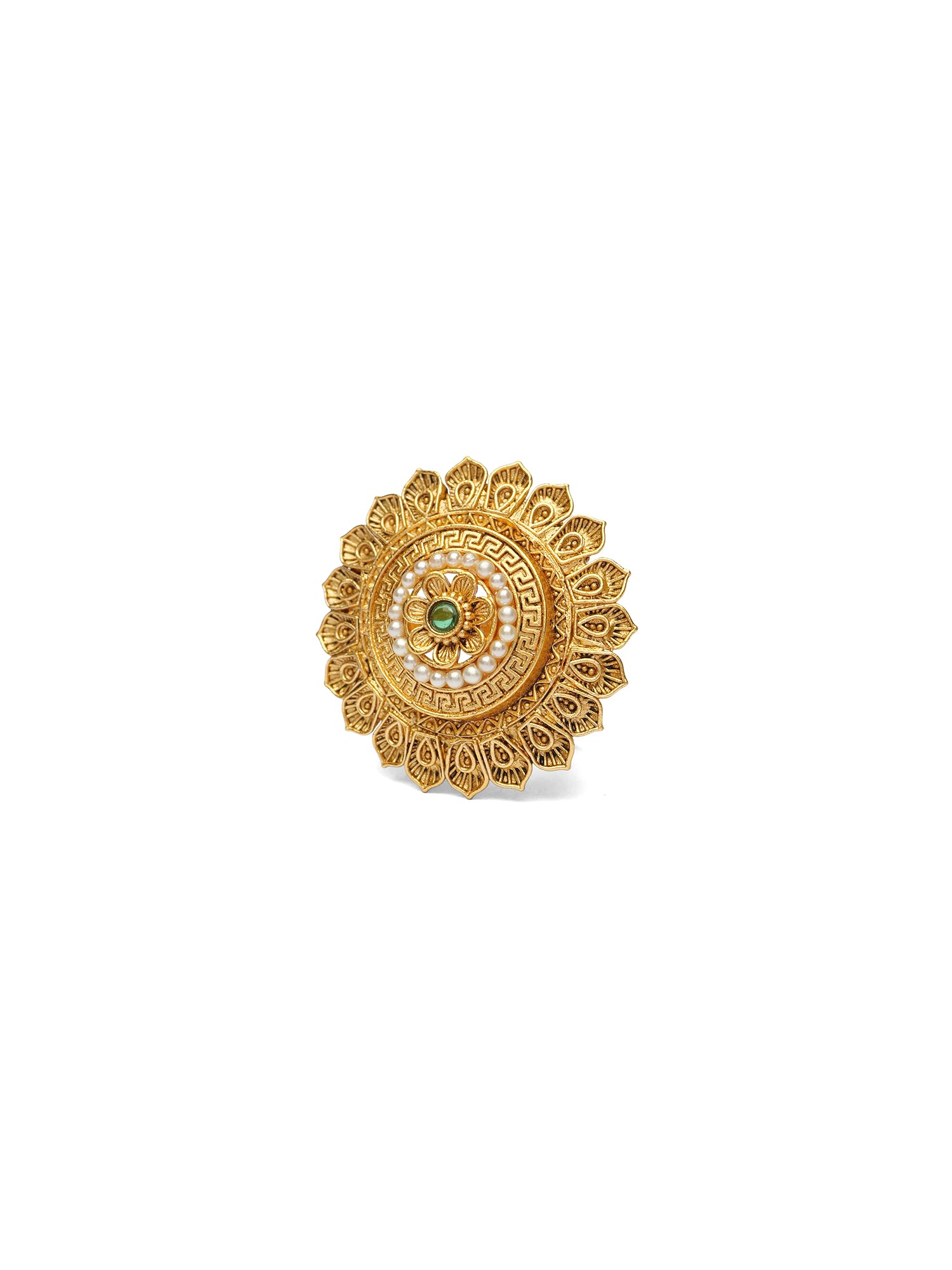 Rukmini Gold Style Ring in Green