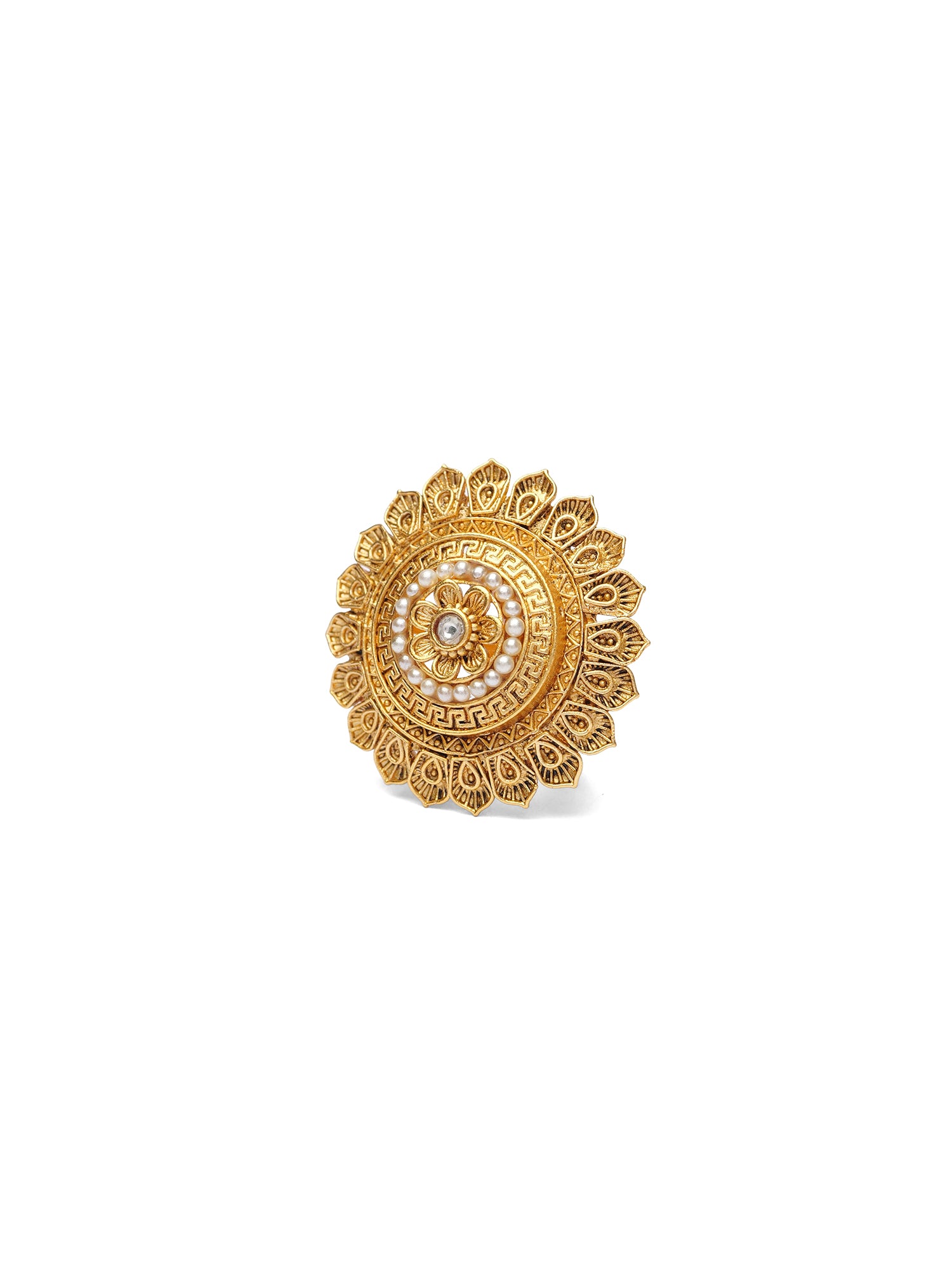 Rukmini Gold Style Ring in White