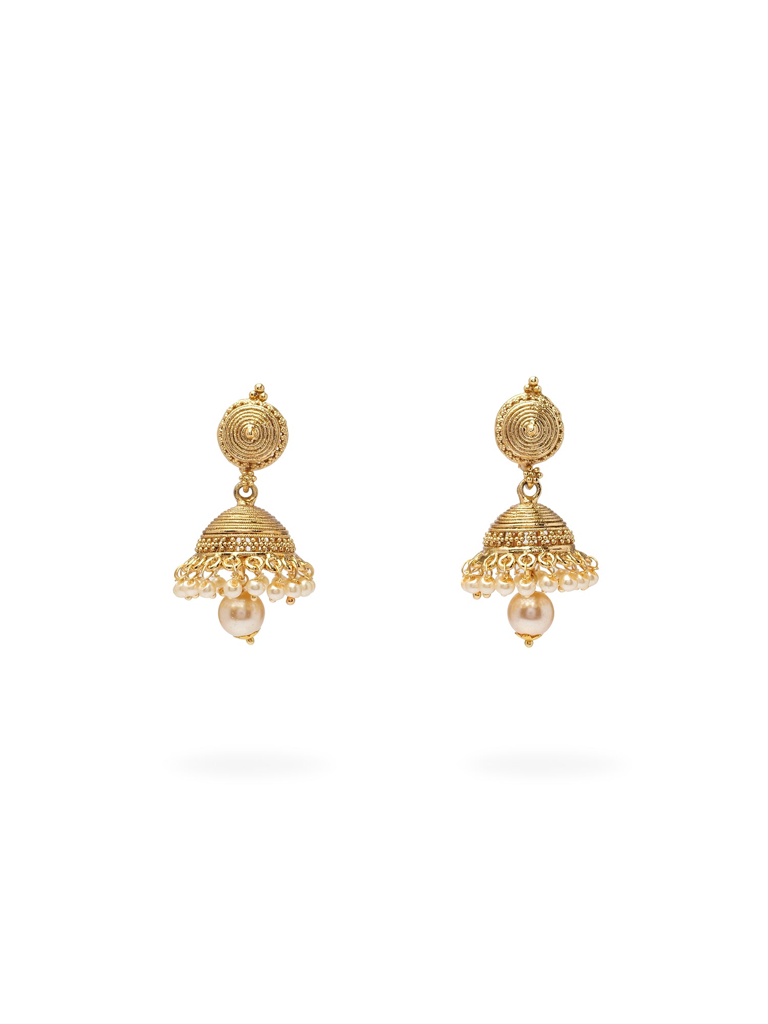 Rupali Classic Jhumka Earrings in Pearl