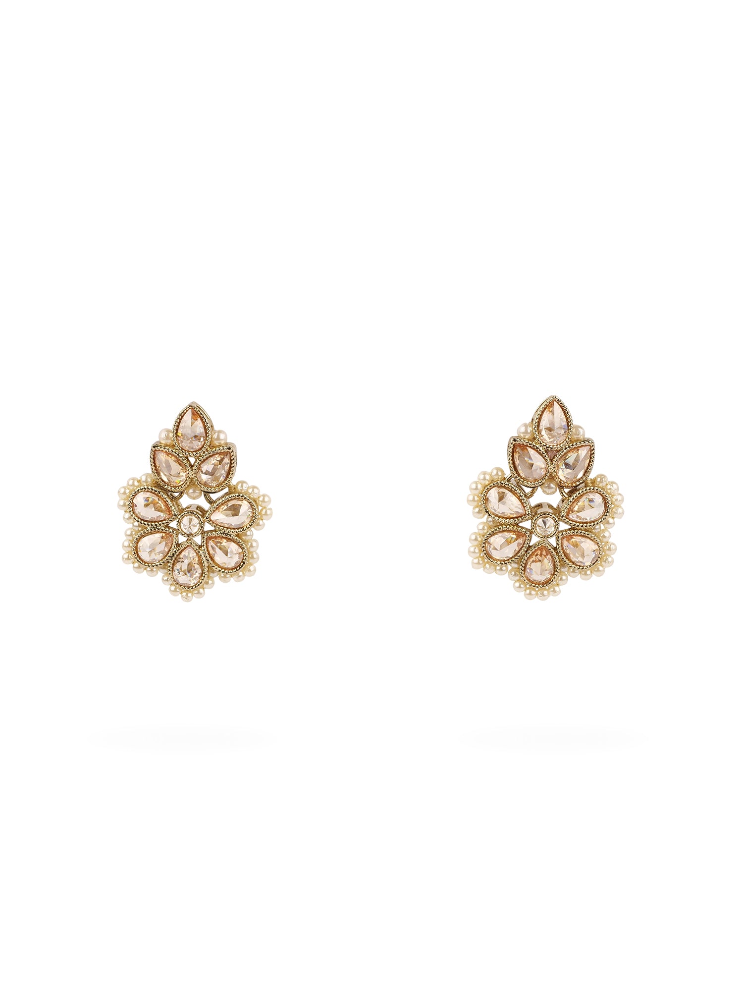 Rupi Small Earrings in Pearl and Champagne