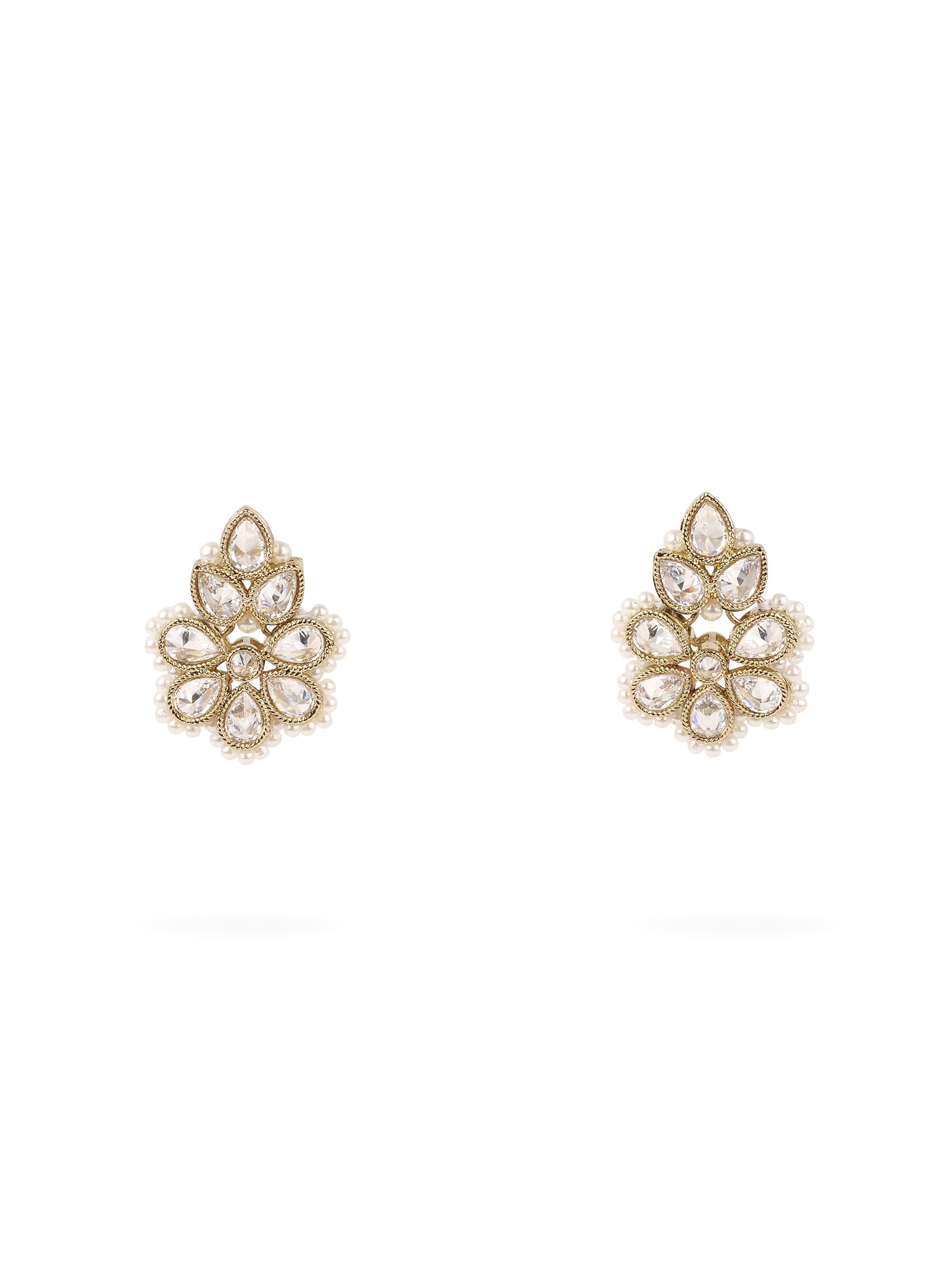 Rupi Small Earrings in Pearl and White