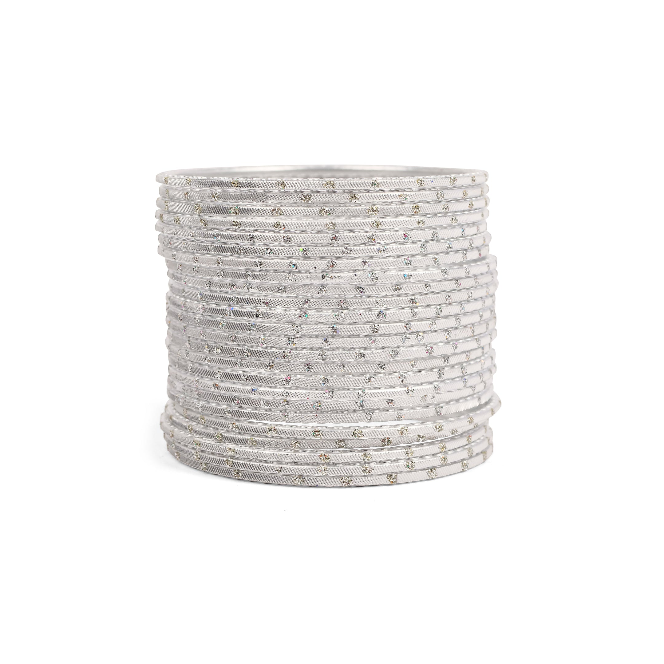 Silver Glitter Bangles
