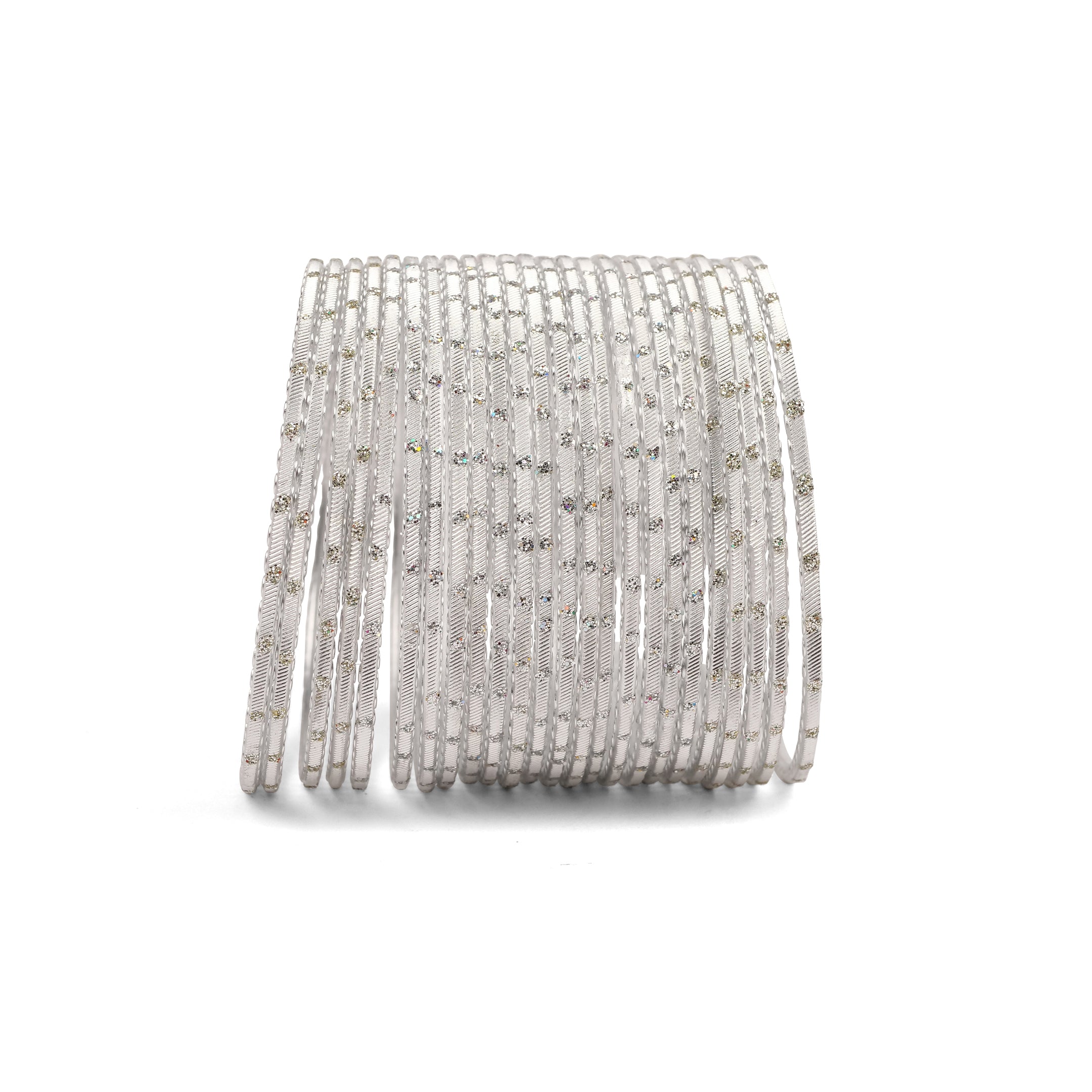 Silver Glitter Bangles