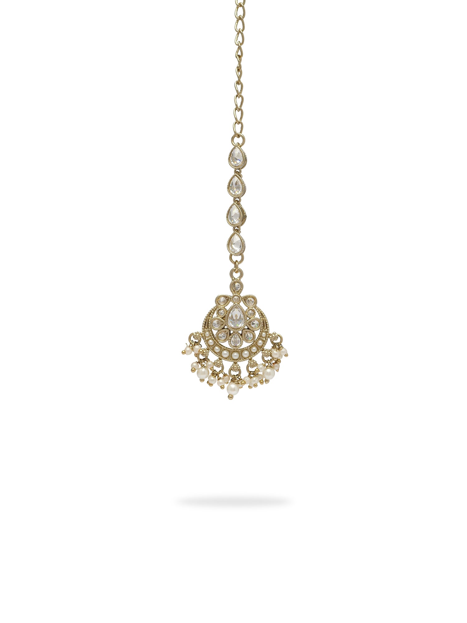 Saanvi Necklace Set in White and Antique Gold