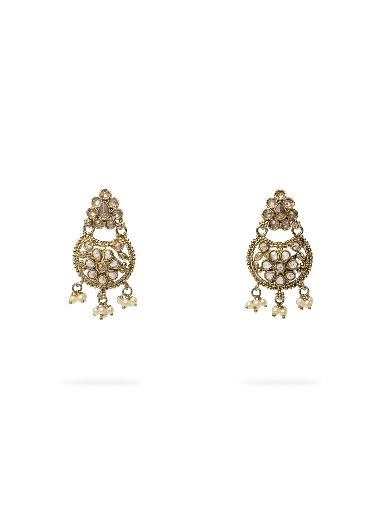 Saara Earrings in Pearl and Champagne