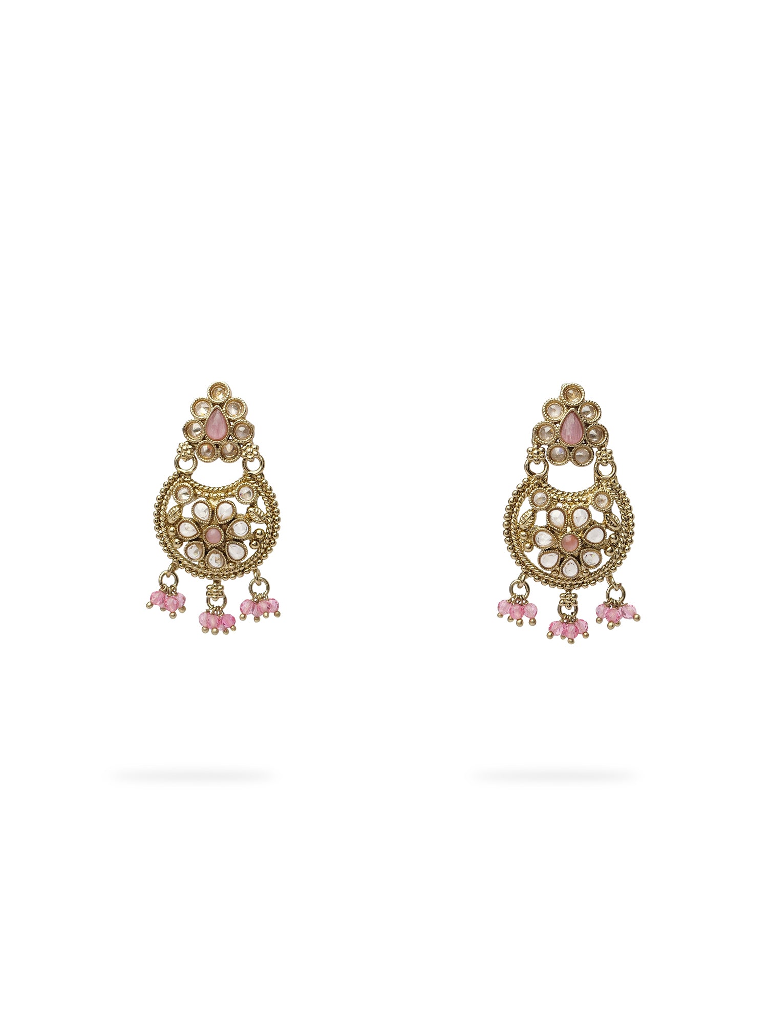 Saara Earrings in Pink and Antique Gold
