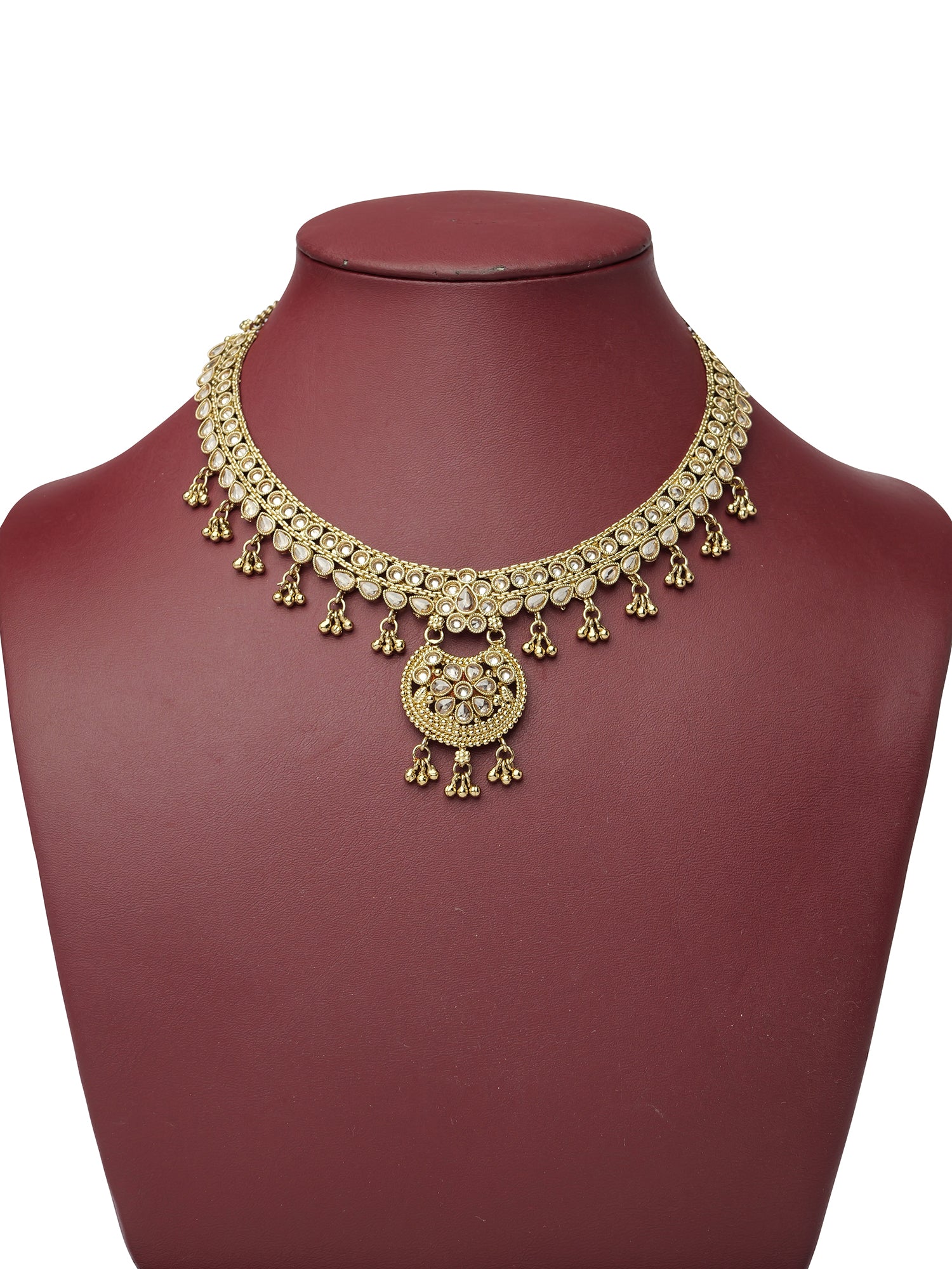 Saara Necklace Set in Antique Gold