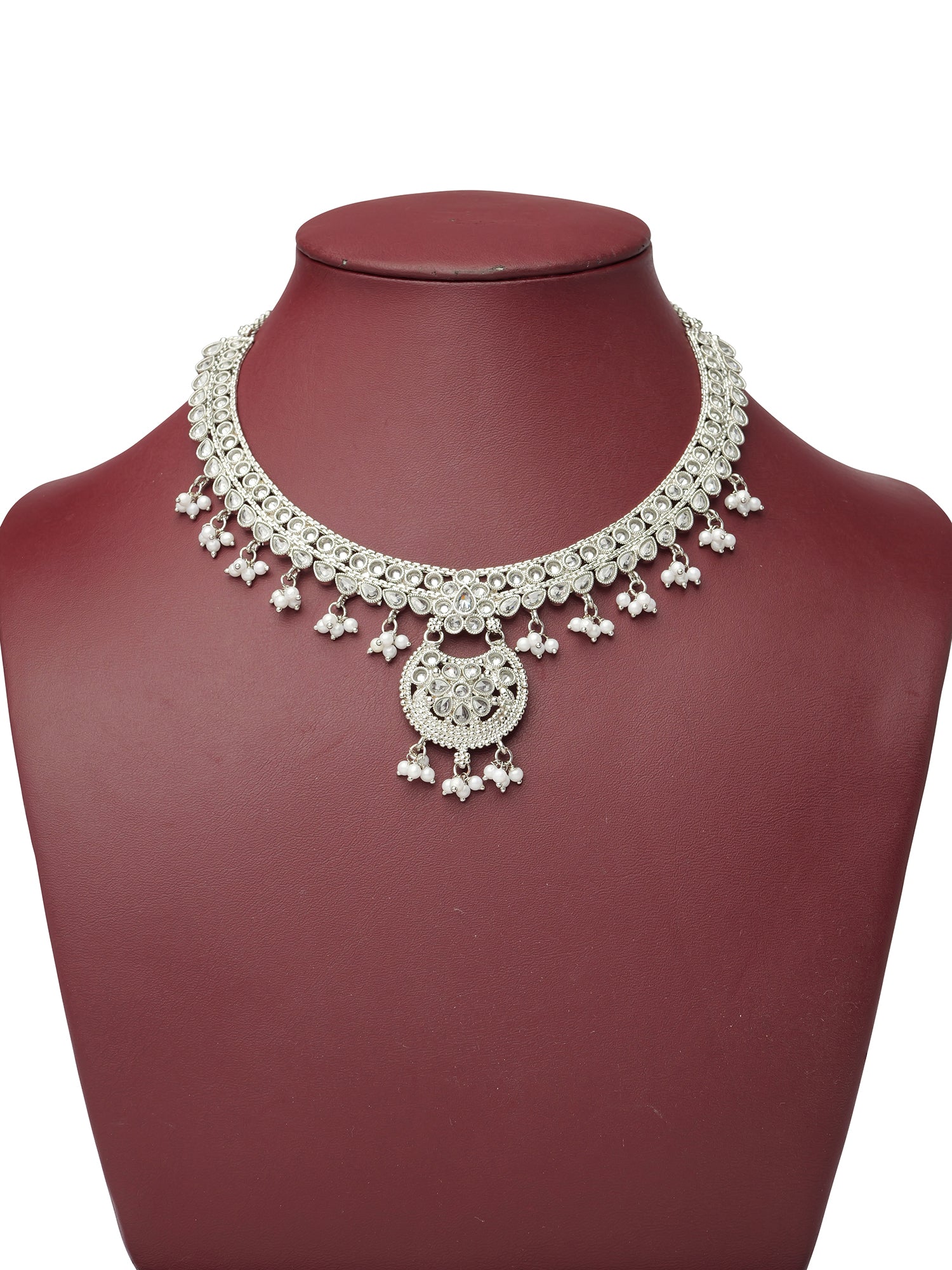 Saara Necklace Set in Rhodium