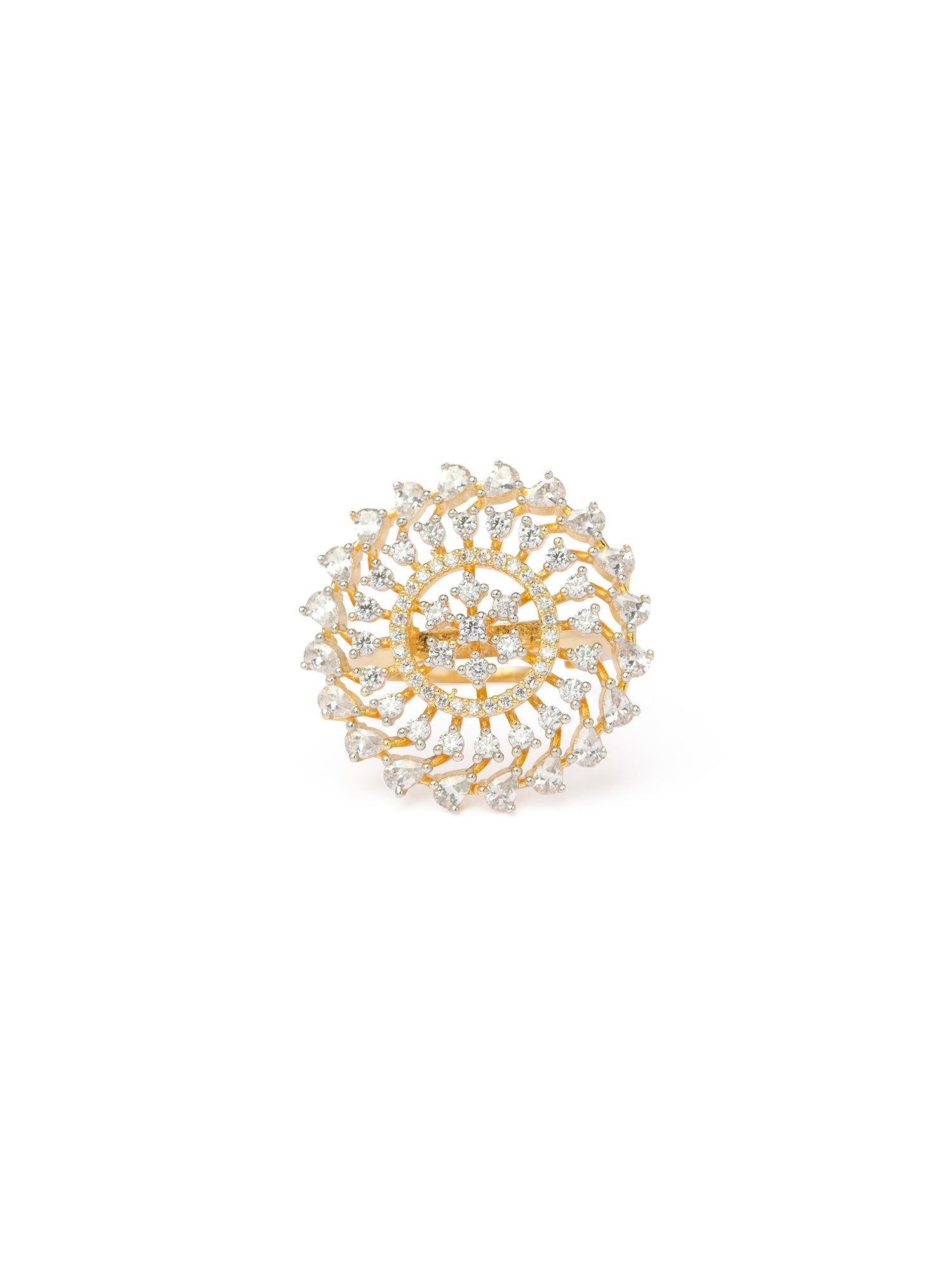 Sabah Cubic Zirconia Ring in White and Gold