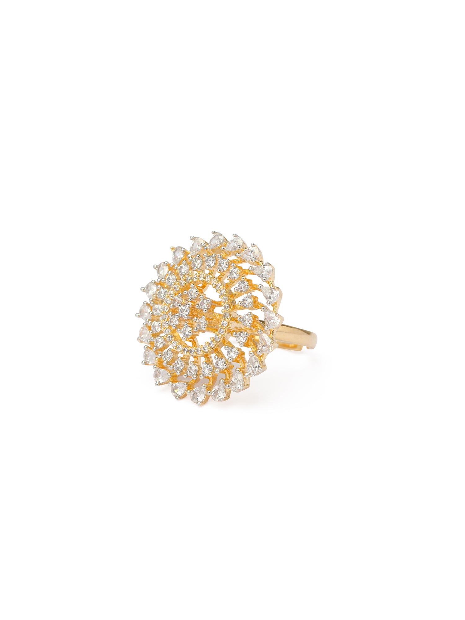 Sabah Cubic Zirconia Ring in White and Gold