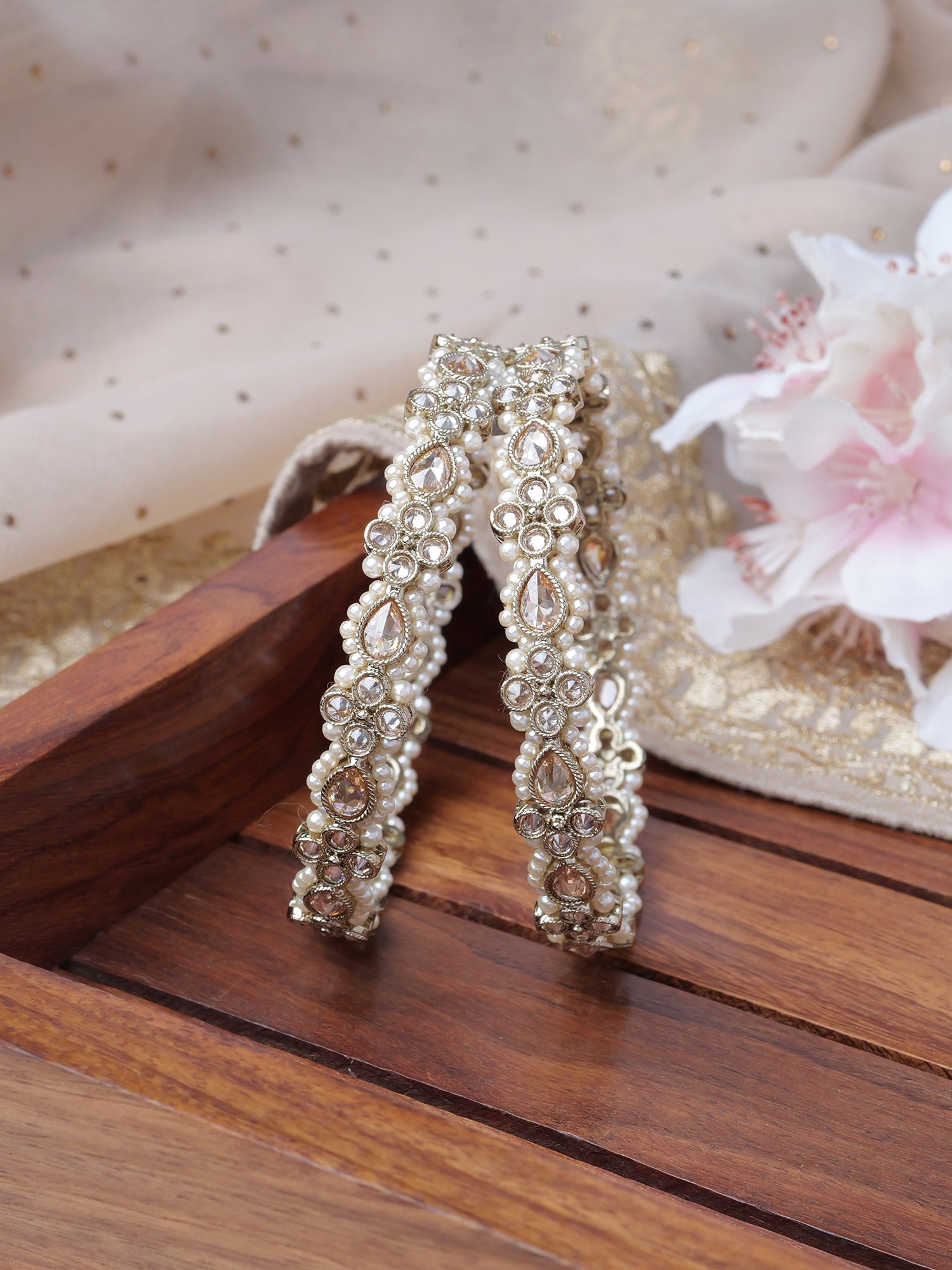 Safiya Pearl Kadas in Champagne and Antique Gold