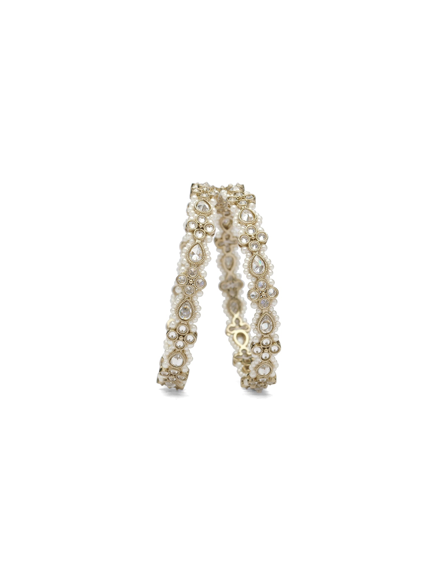 Safiya Pearl Kadas in White and Antique Gold