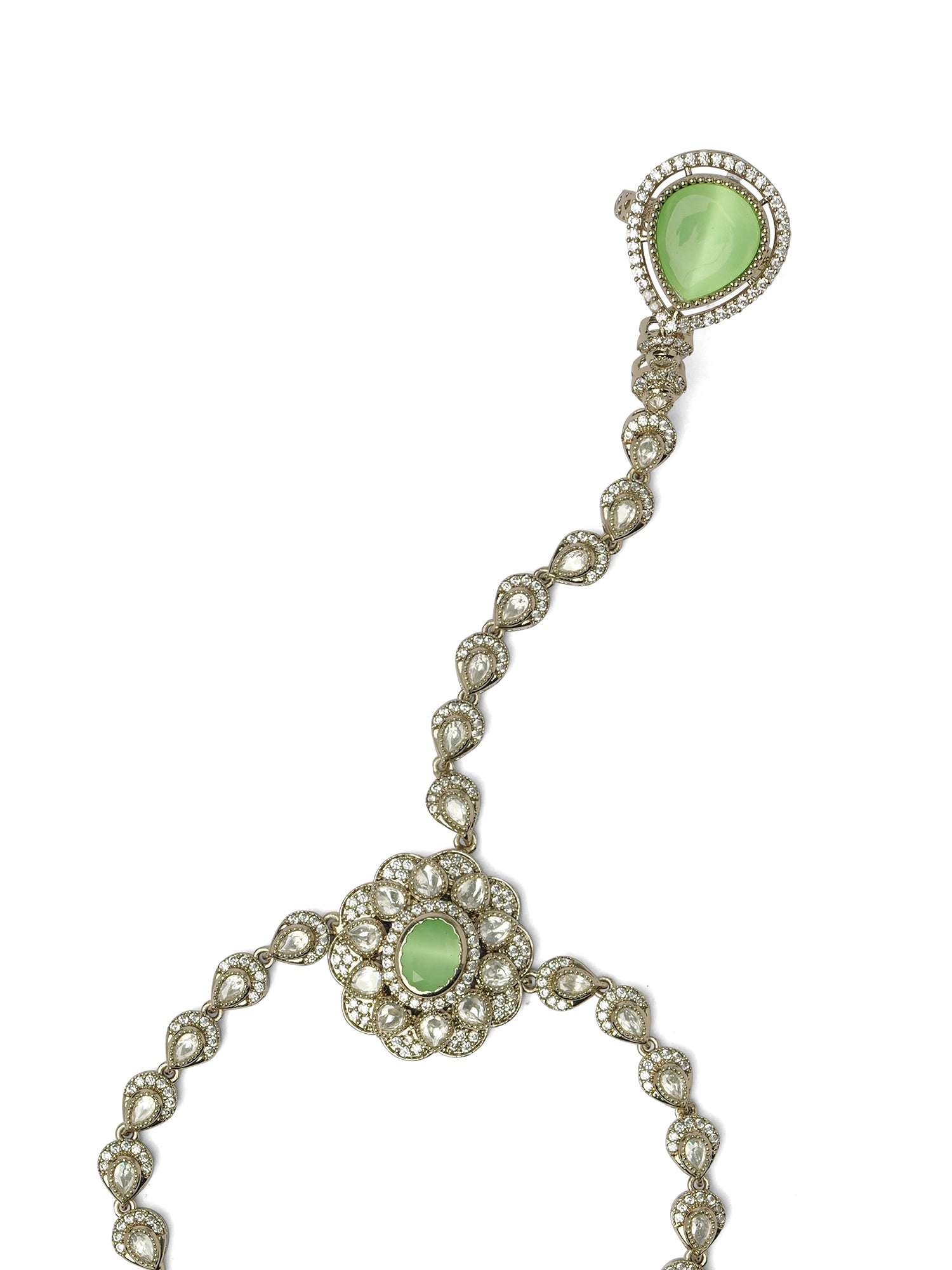 Sahiba Kundan Hand Chain in Mint
