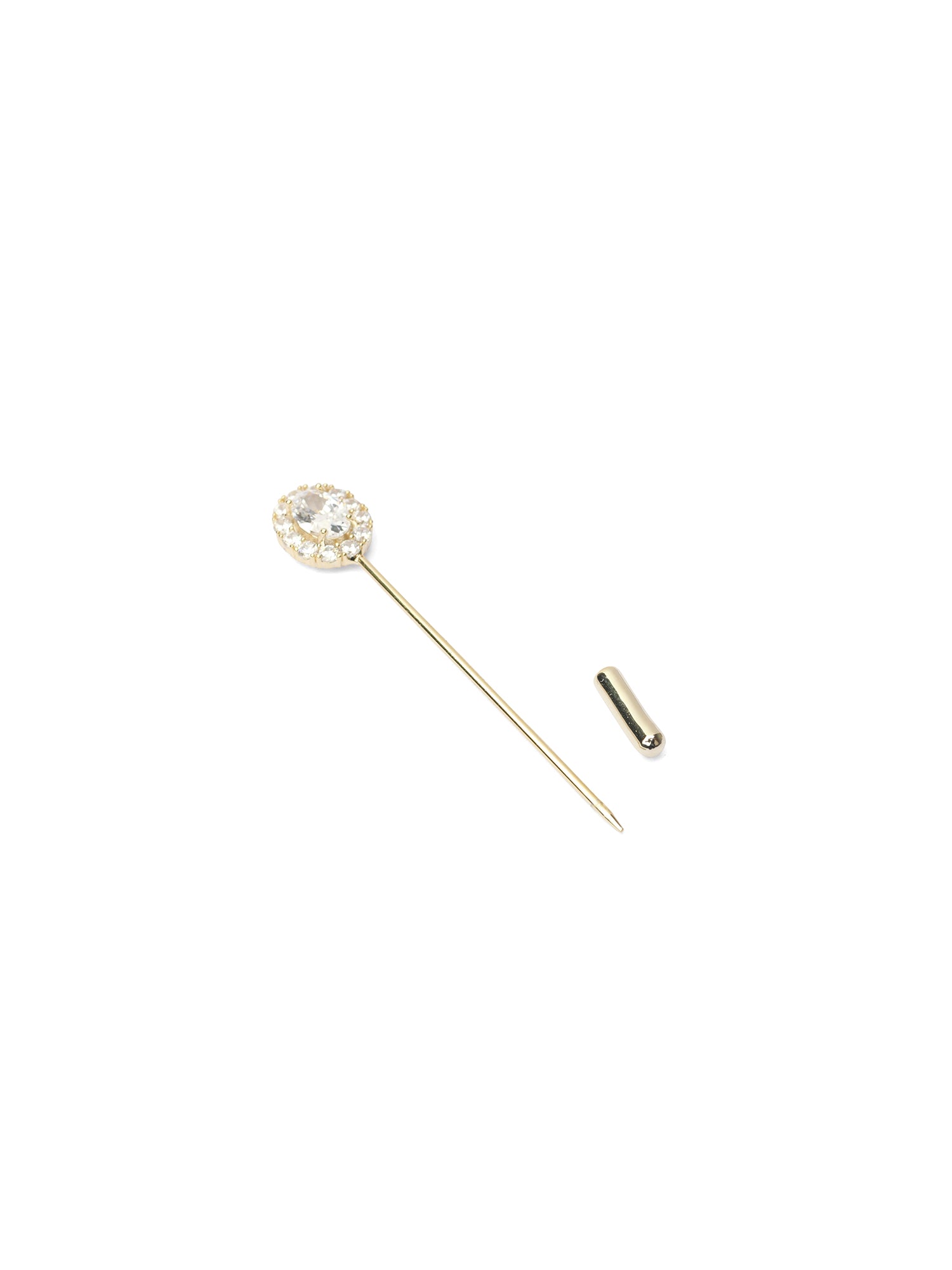 Sahra Scarf Pin in White and Gold