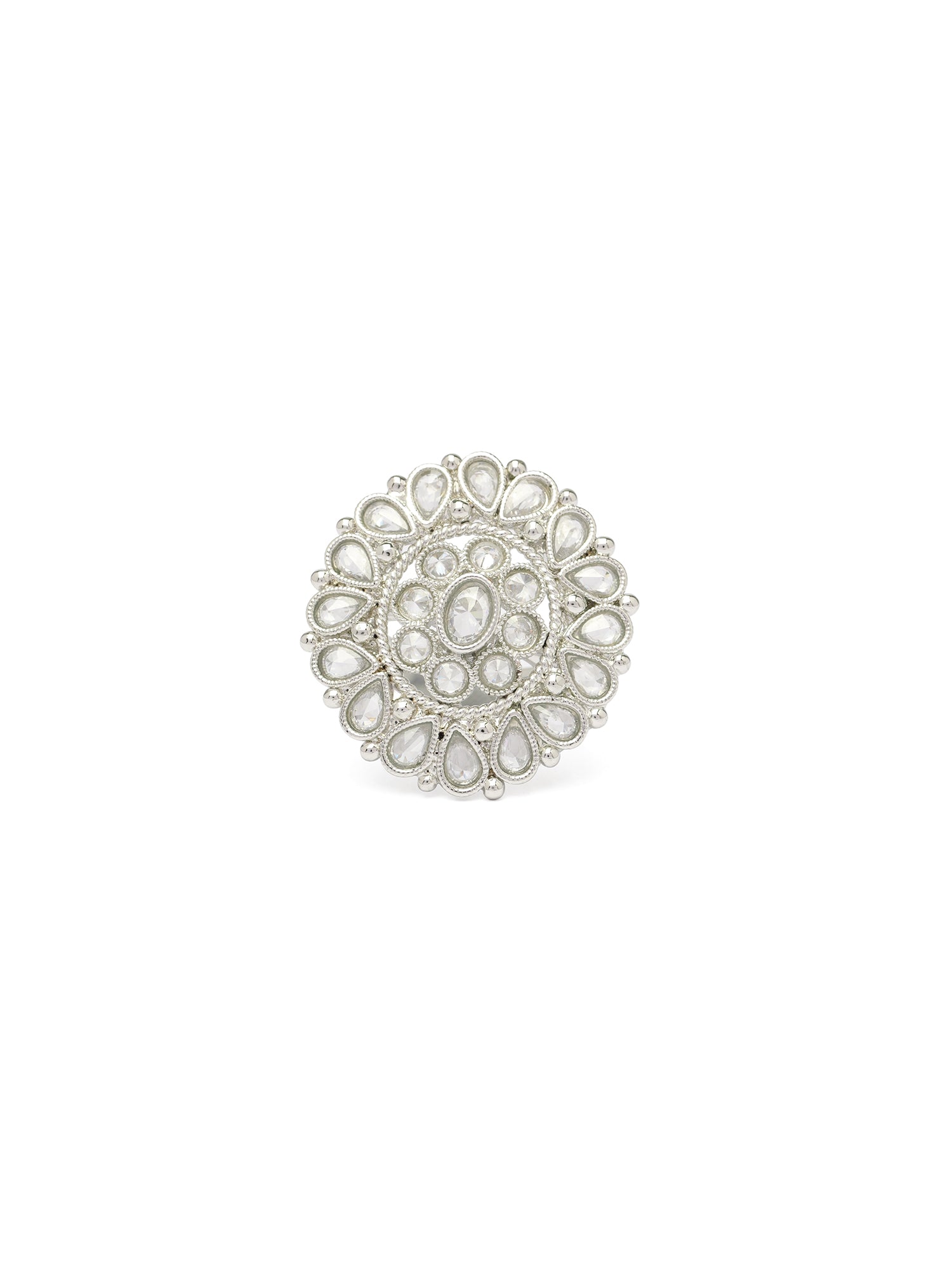 Saisha Ring in White and Rhodium