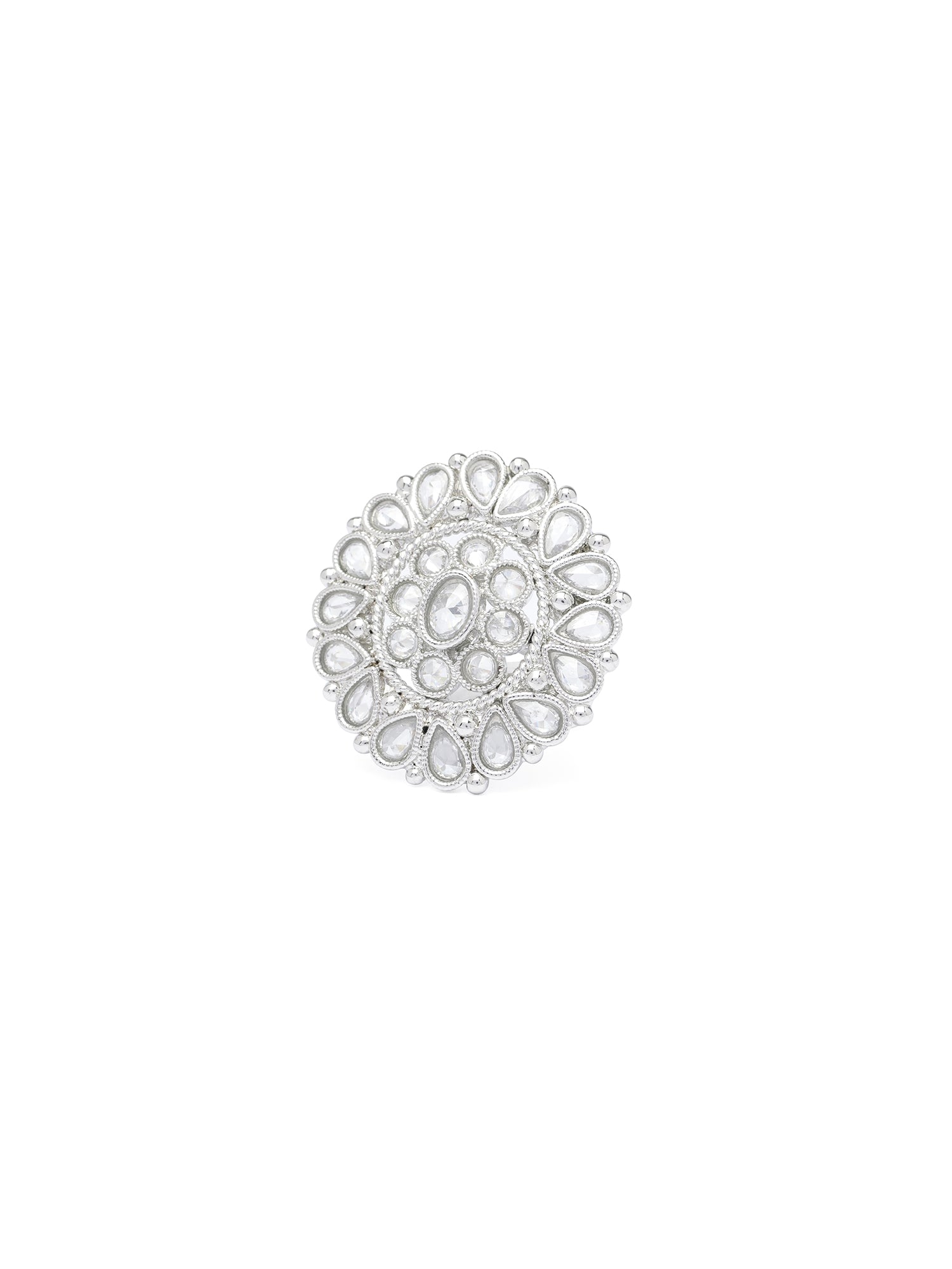 Saisha Ring in White and Rhodium