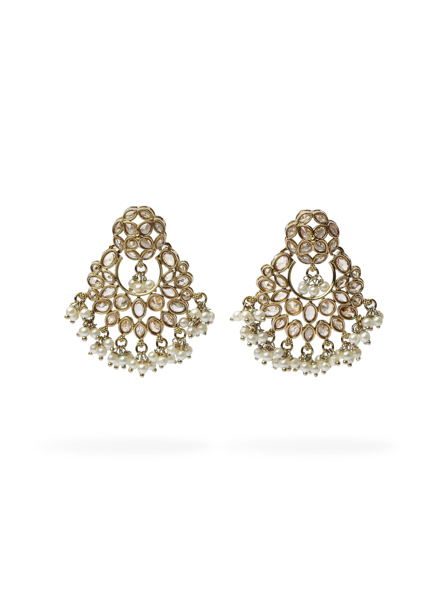 Sajna Chandbali Earrings in Champagne