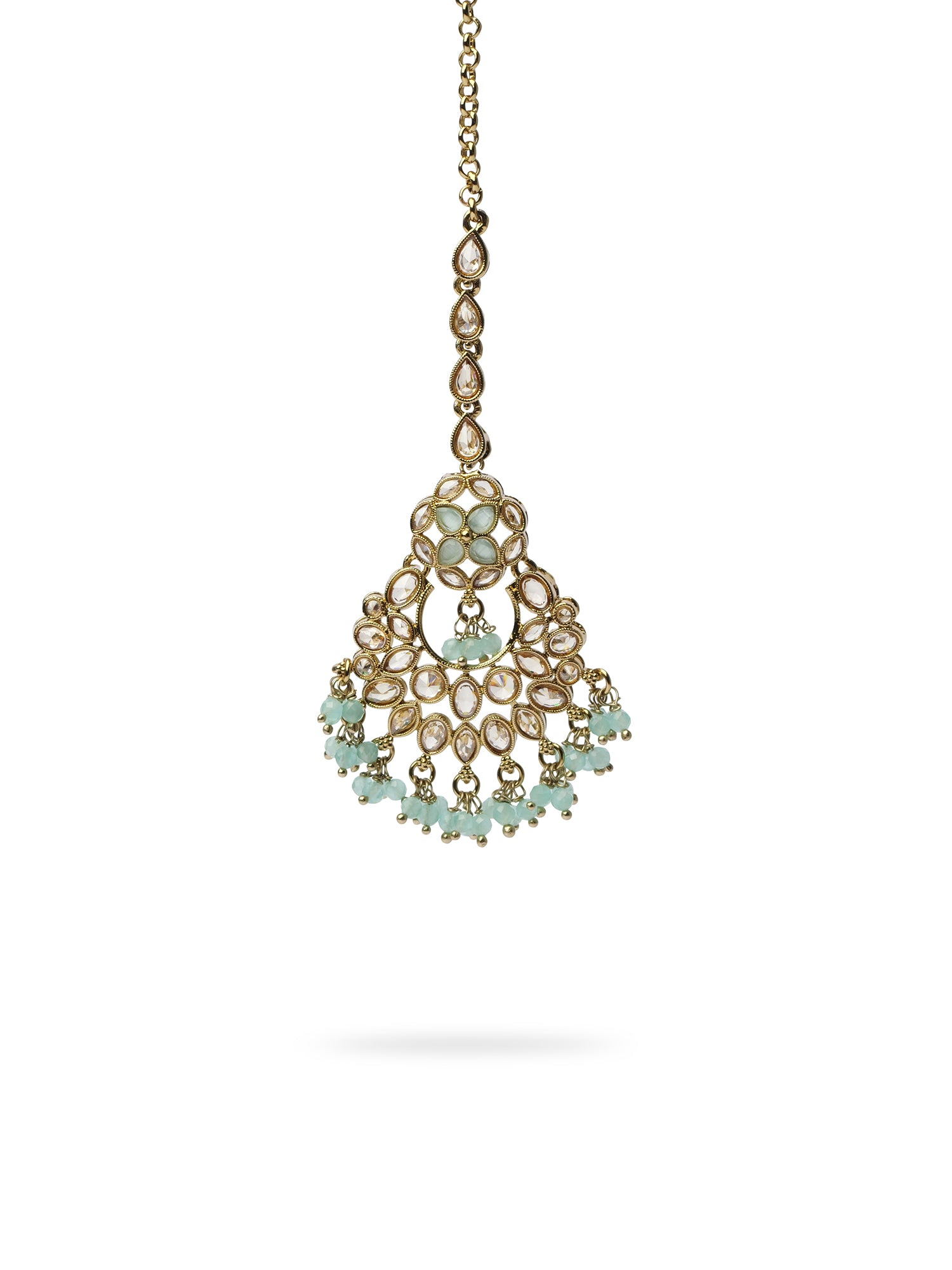 Sajna Chandbali Maang Tikka in Light Blue