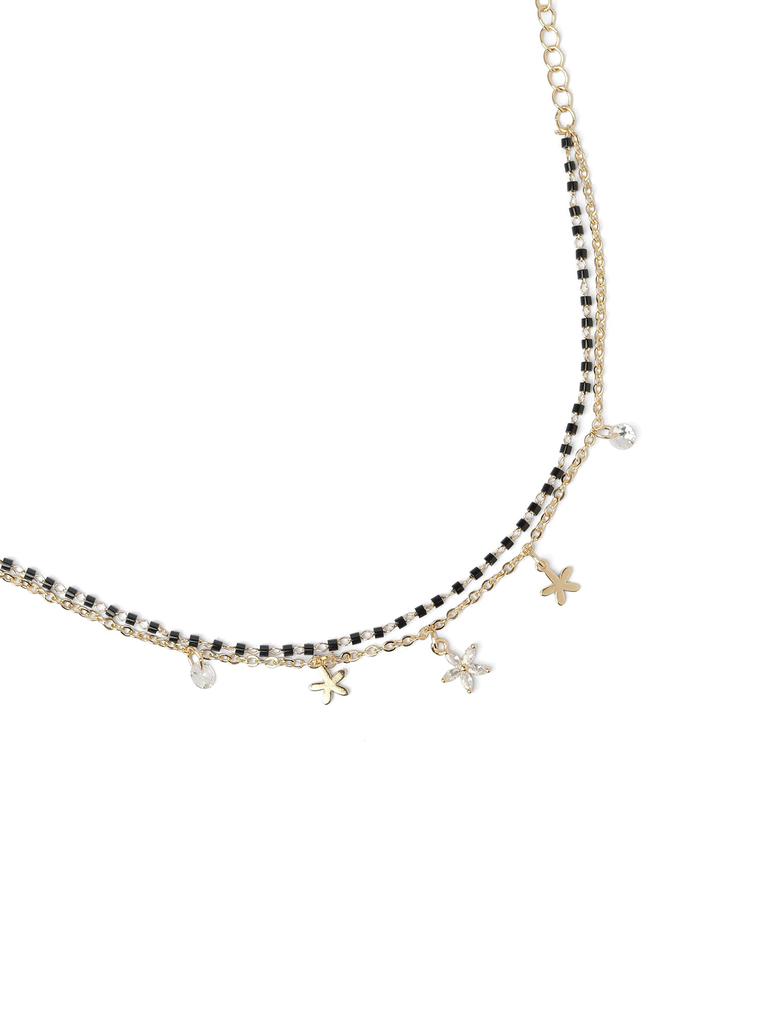 Sakura Charm Bracelet in White and Gold