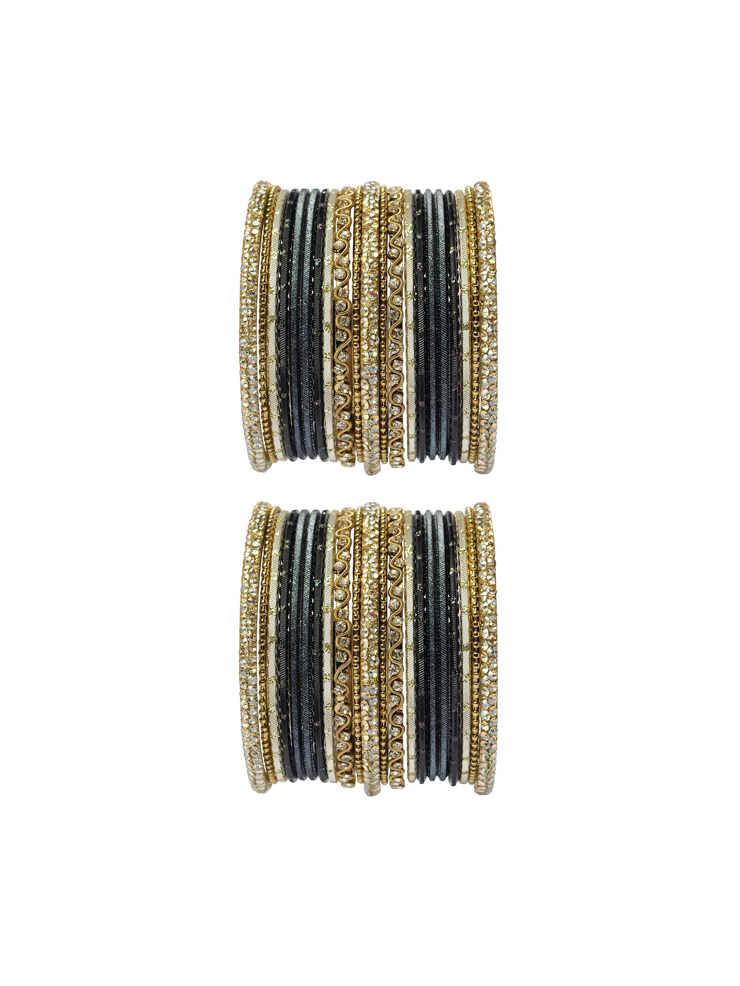 Sameera Two Hand Bangle Set in Black