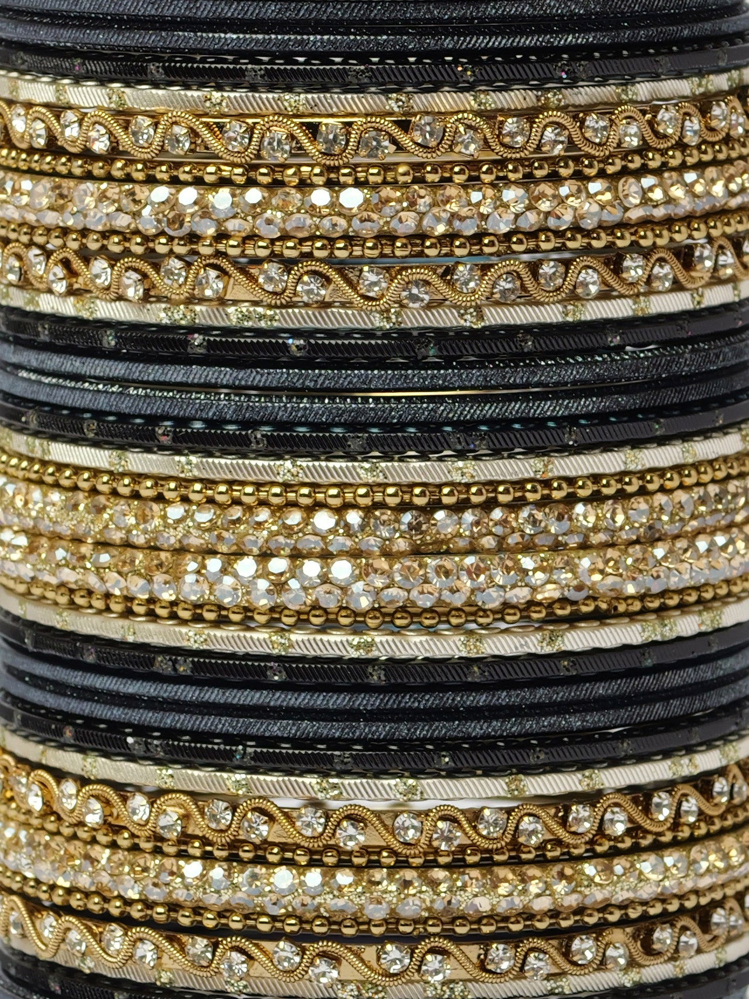Sameera Two Hand Bangle Set in Black