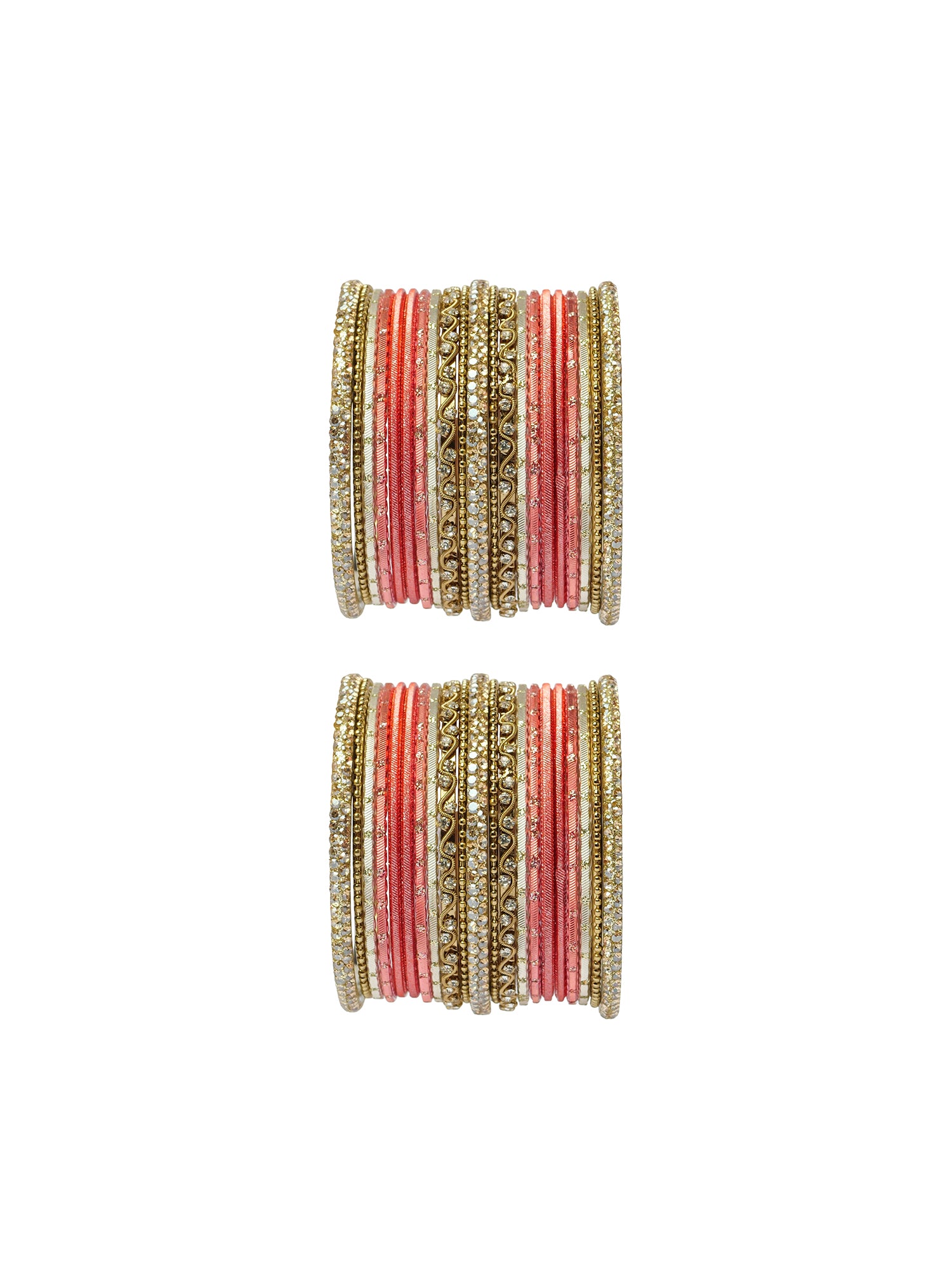 Sameera Two Hand Bangle Set in Peach