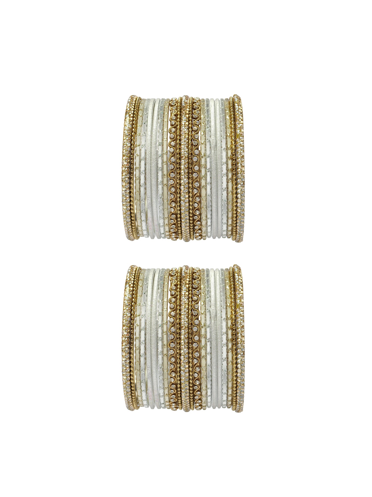 Sameera Two Hand Bangle Set in White