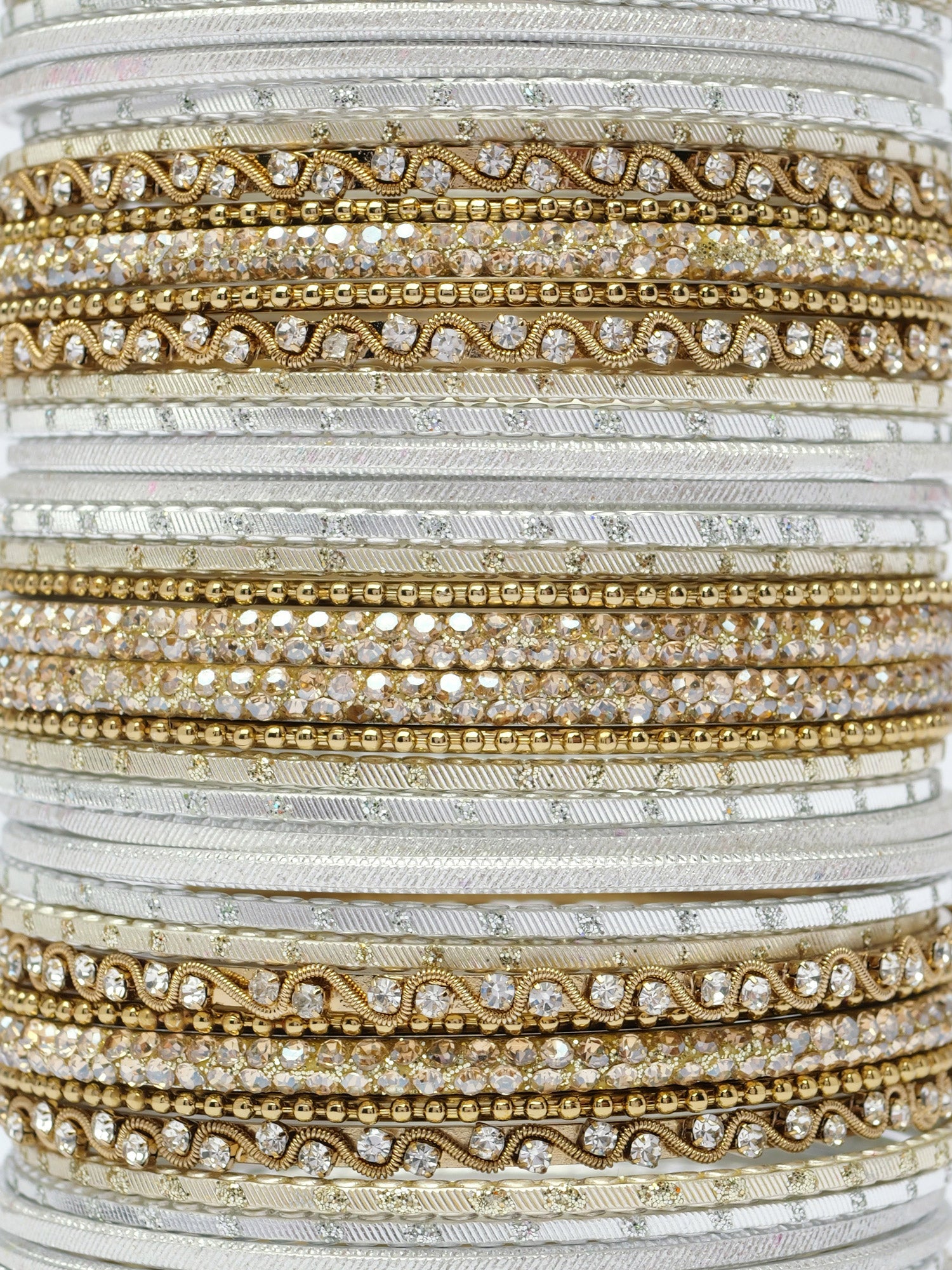 Sameera Two Hand Bangle Set in White