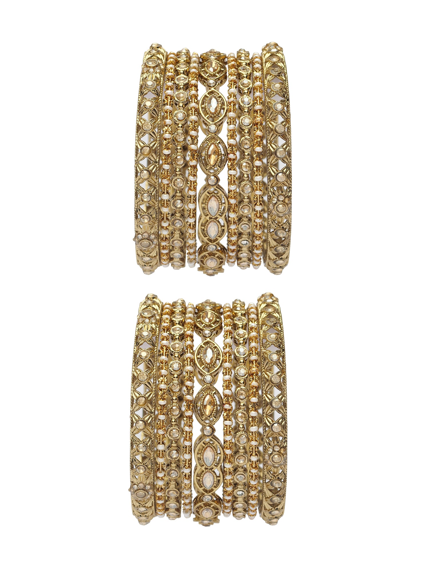 Samika Bangle Set in Antique Gold