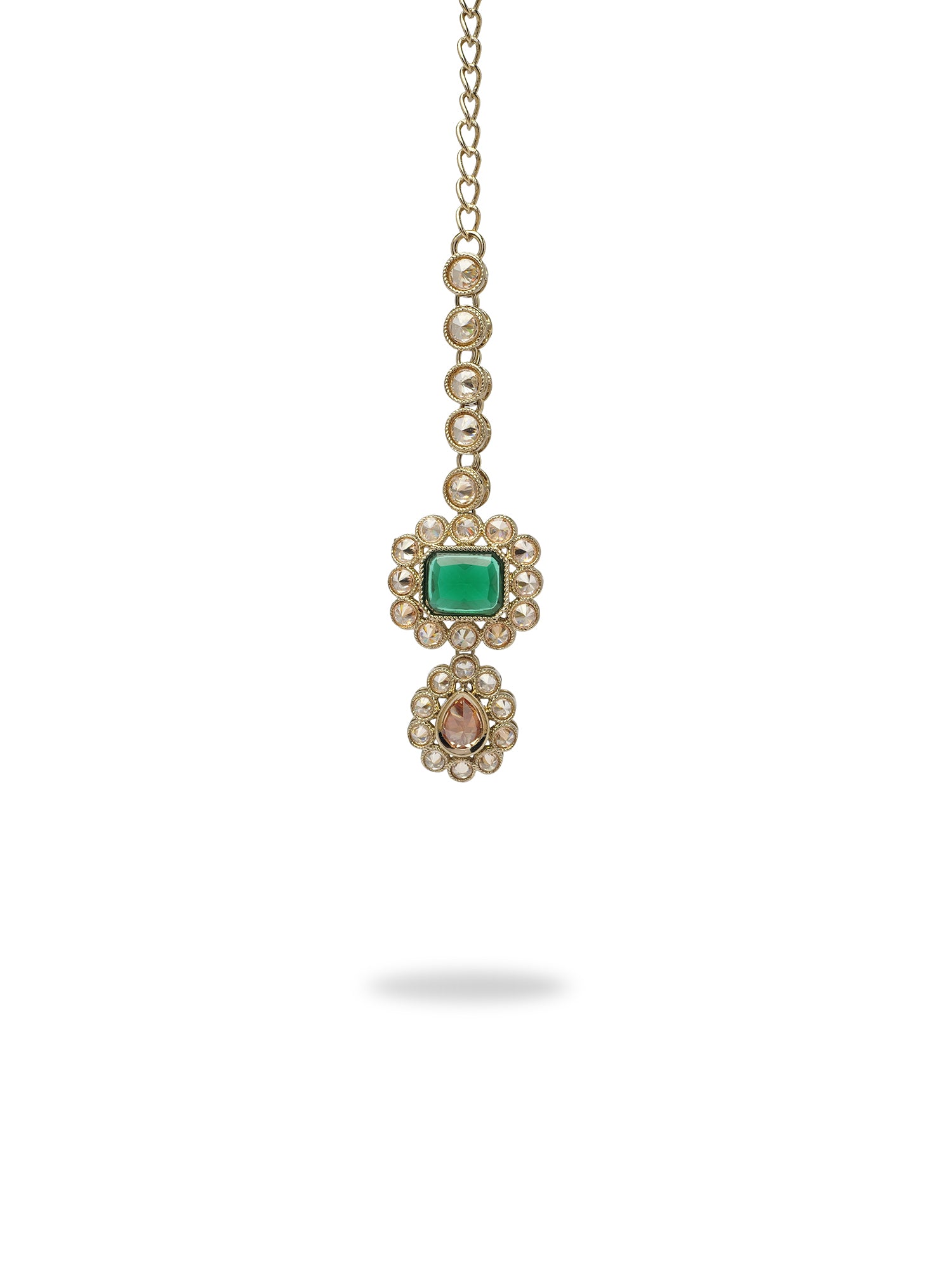 Samirah Necklace Set in Green and Antique Gold