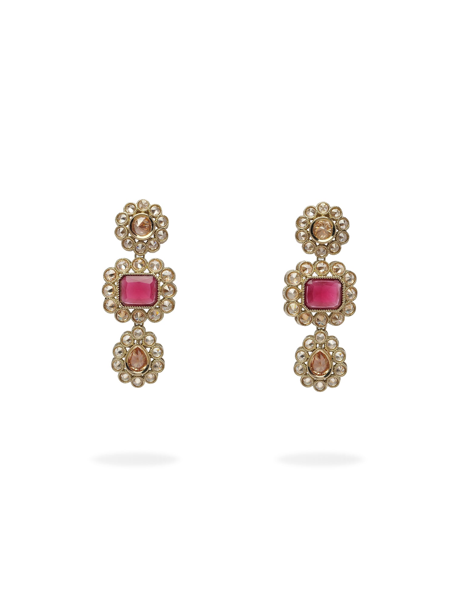 Samirah Necklace Set in Ruby and Antique Gold