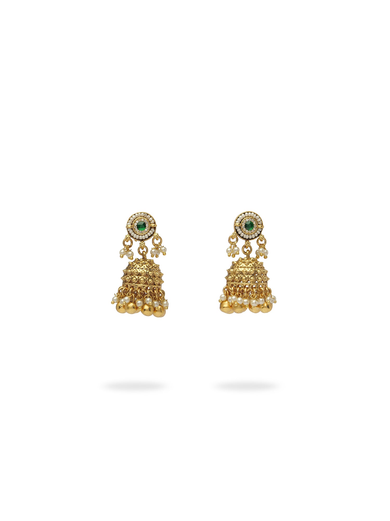Samitha Necklace Set in Green and Pearl
