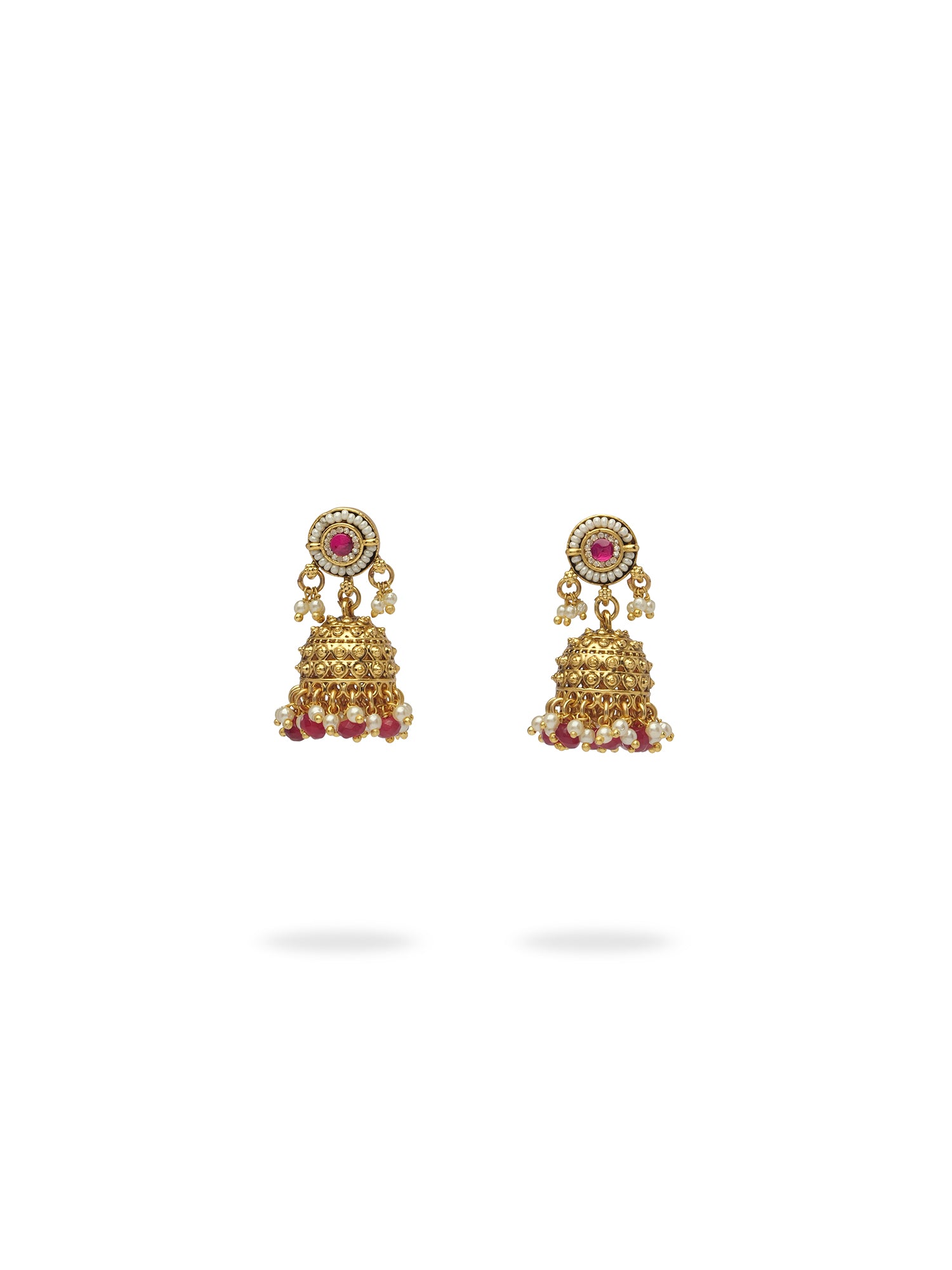 Samitha Necklace Set in Hot Pink and Pearl