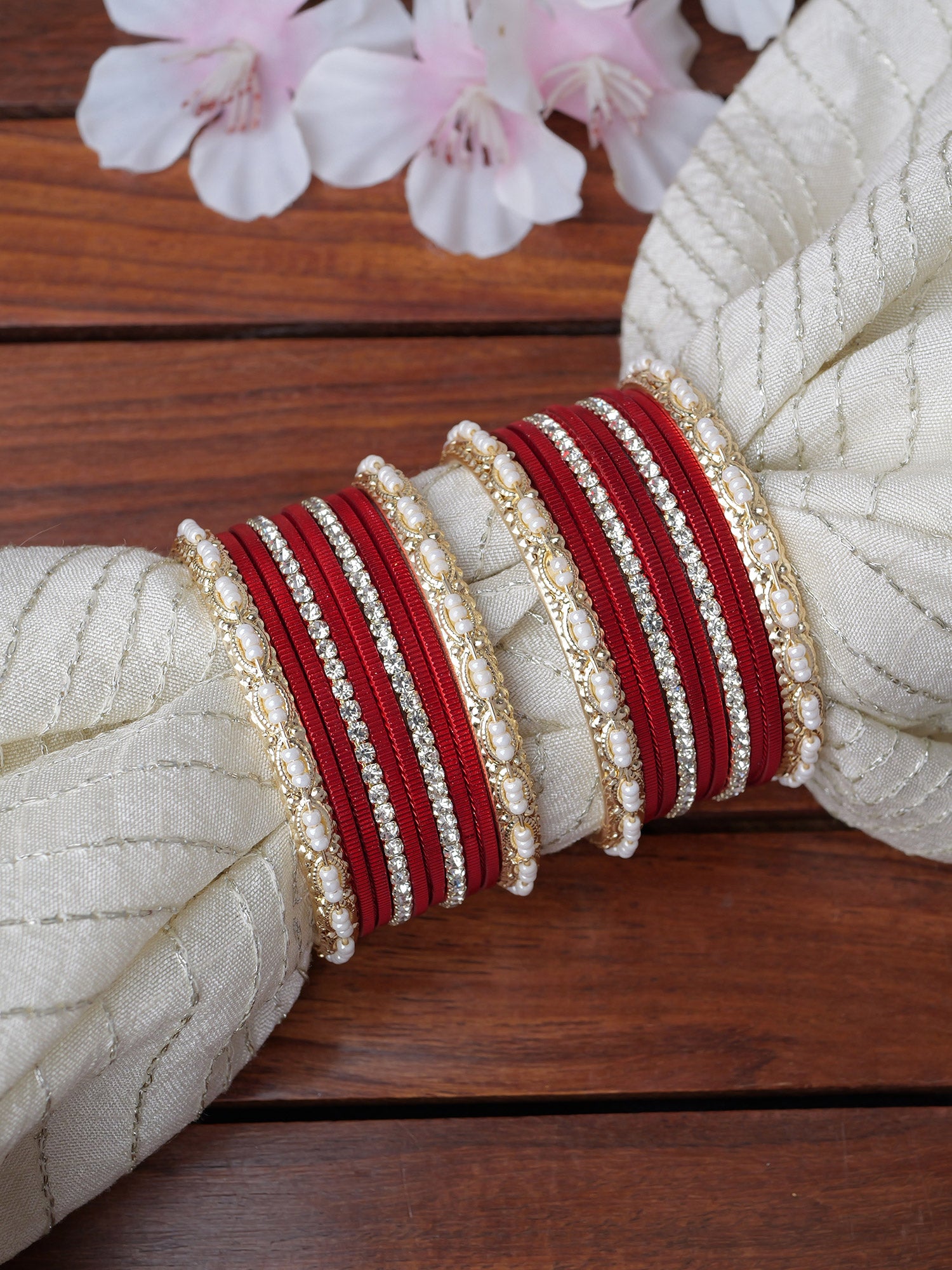 Sana Children's Bangle Set in Red