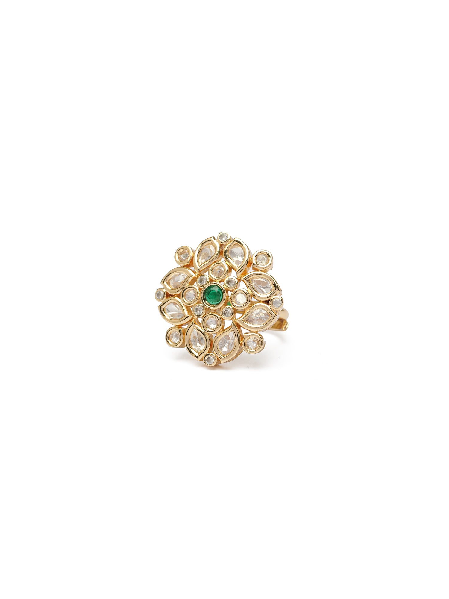 Sania Kundan Ring in Green