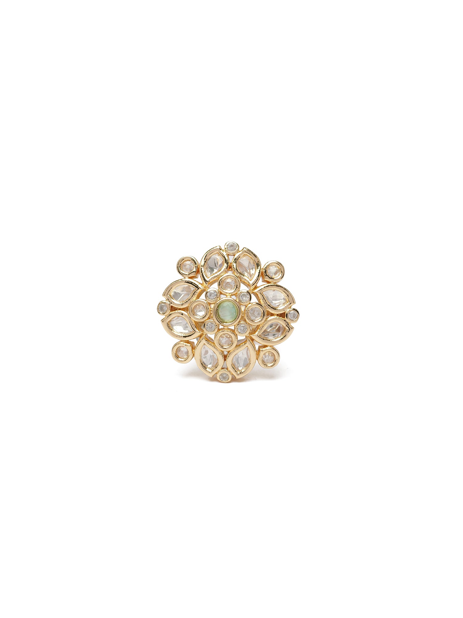 Sania Kundan Ring in Mint