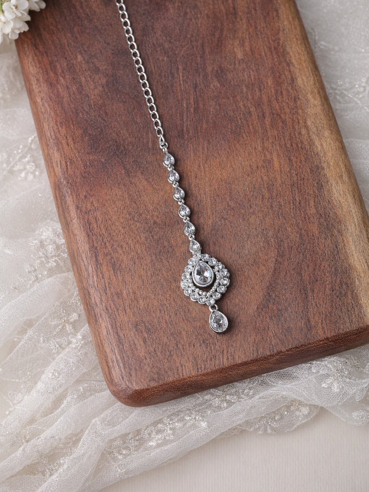 Sapna Maang Tikka in Rhodium
