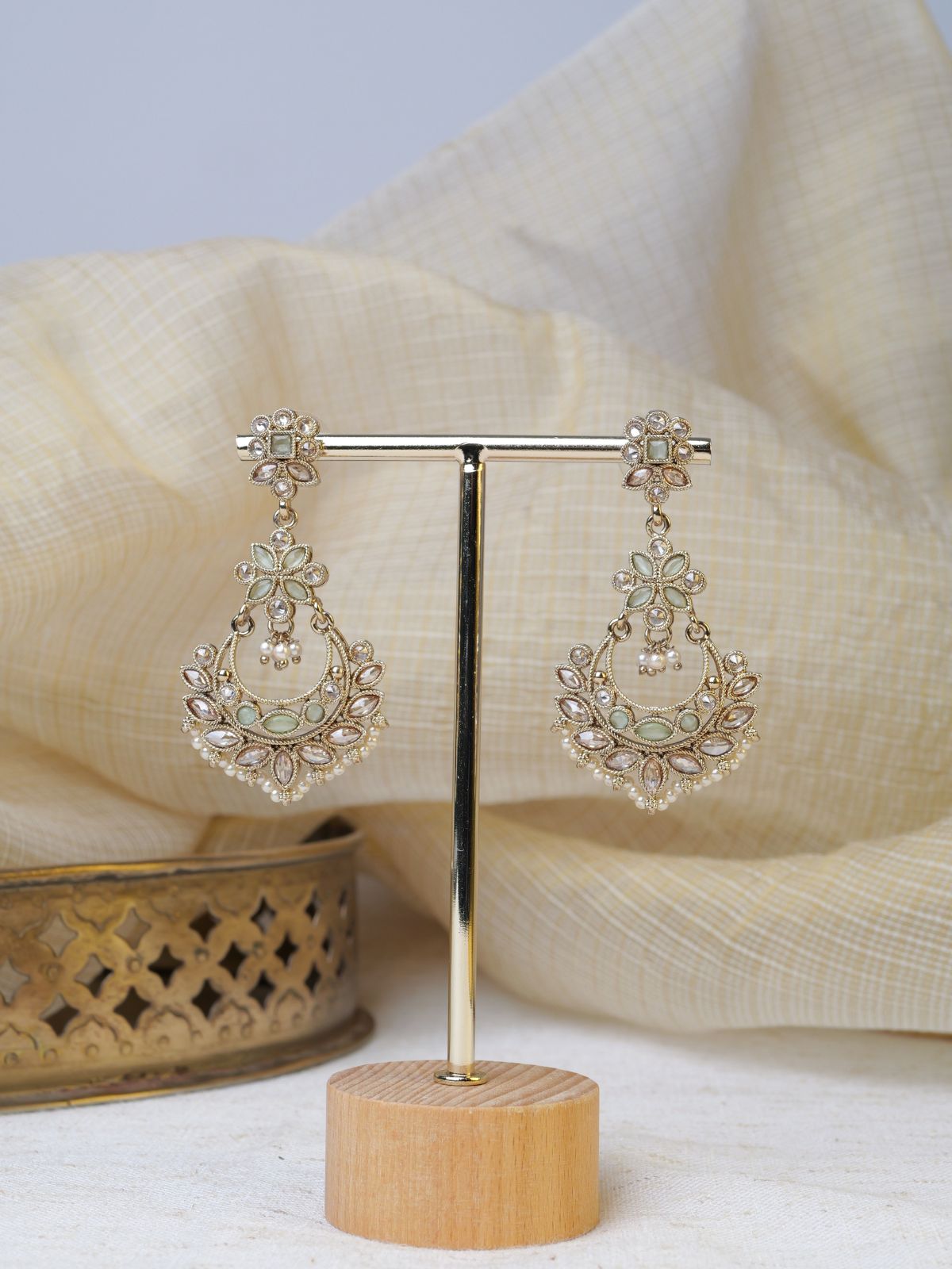 Sara Long Earrings in Mint