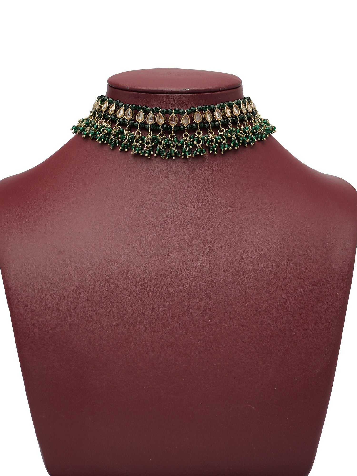 Sarfina Choker Set in Green and Antique Gold