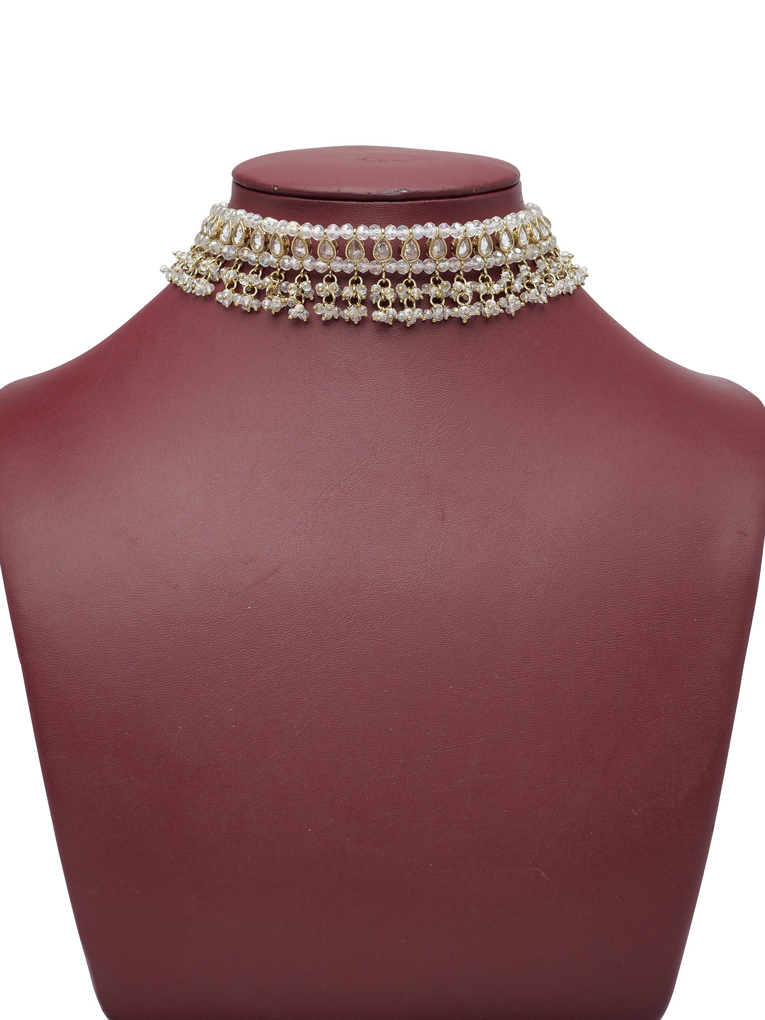 Sarfina Choker Set in White and Antique Gold