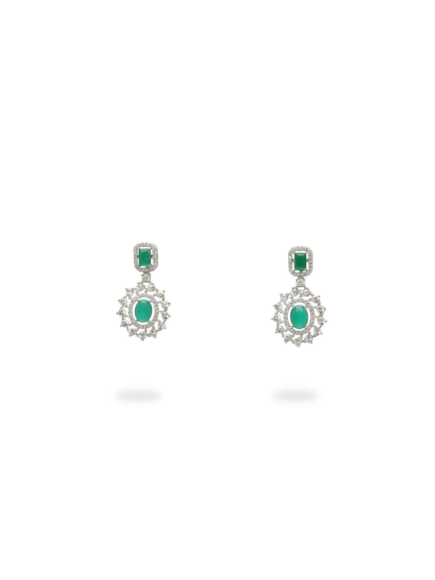 Selene Cubic Zirconia Necklace Set in Green