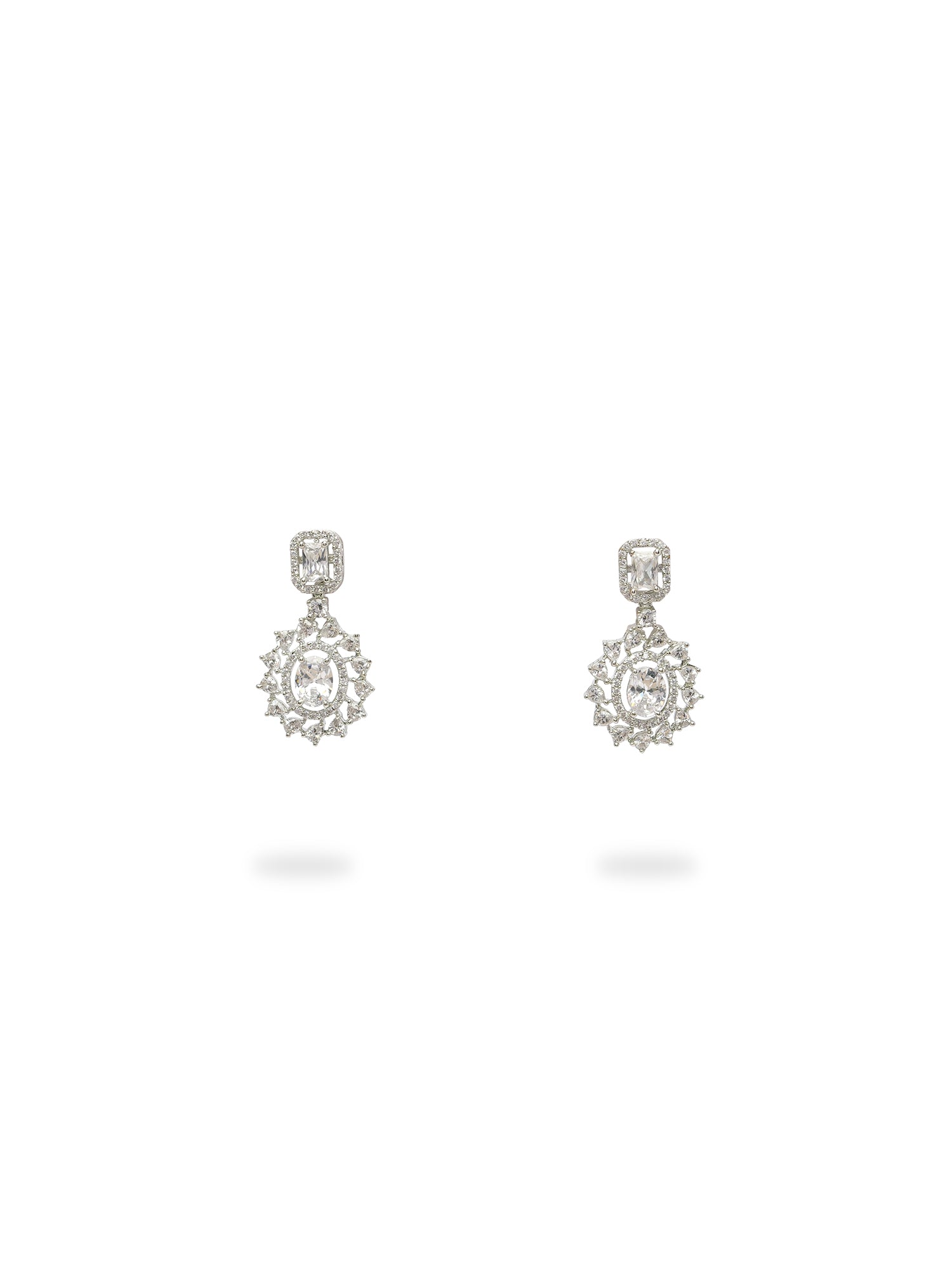 Selene Cubic Zirconia Necklace Set in Rhodium