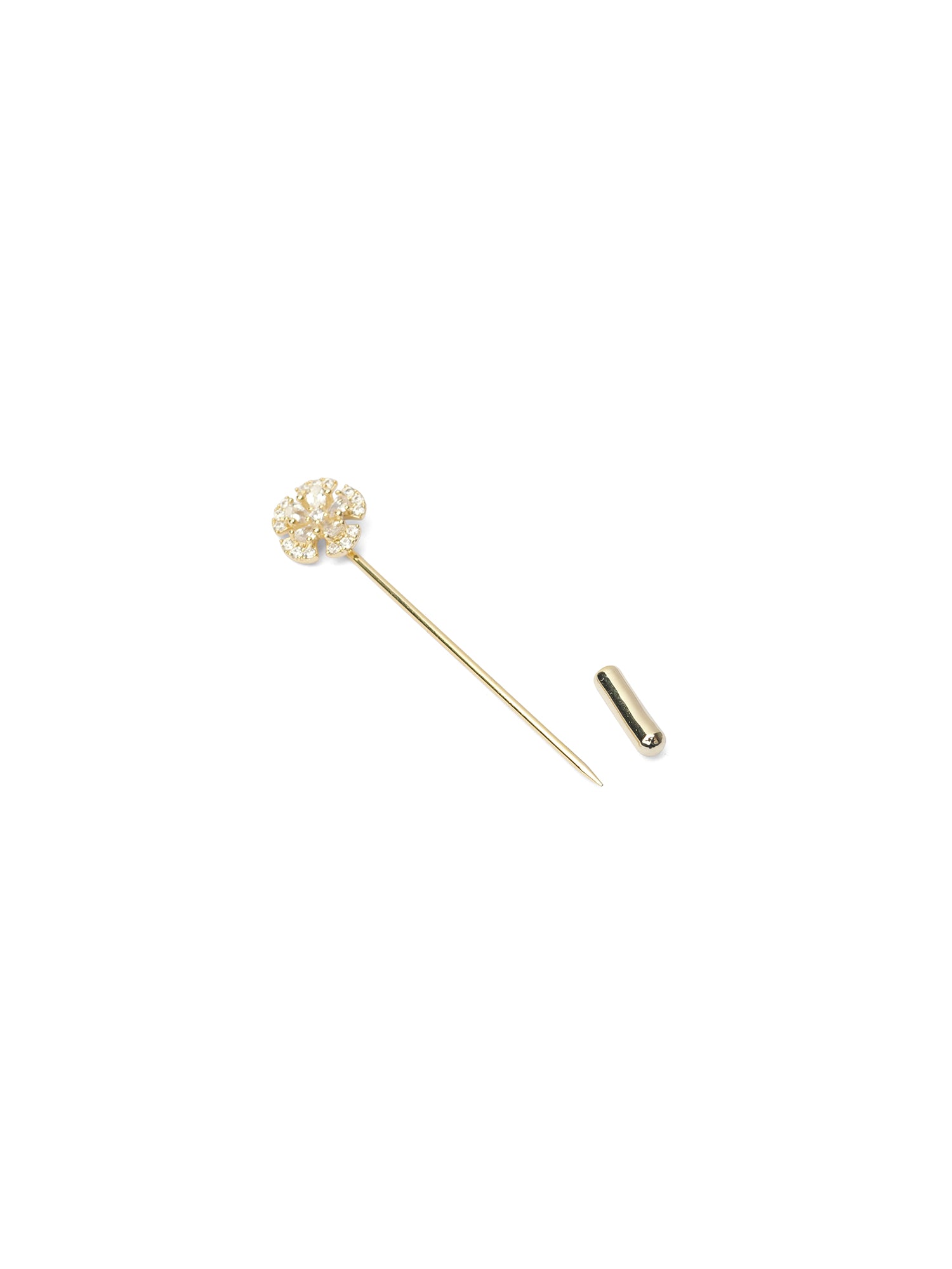 Selin Scarf Pin in White and Gold